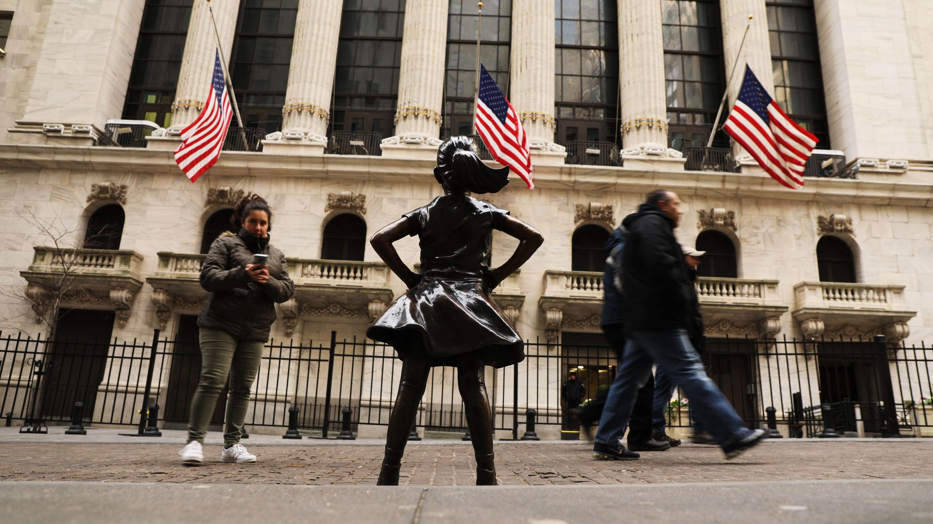 Fearless Girl statue outside the New York Stock Exchange