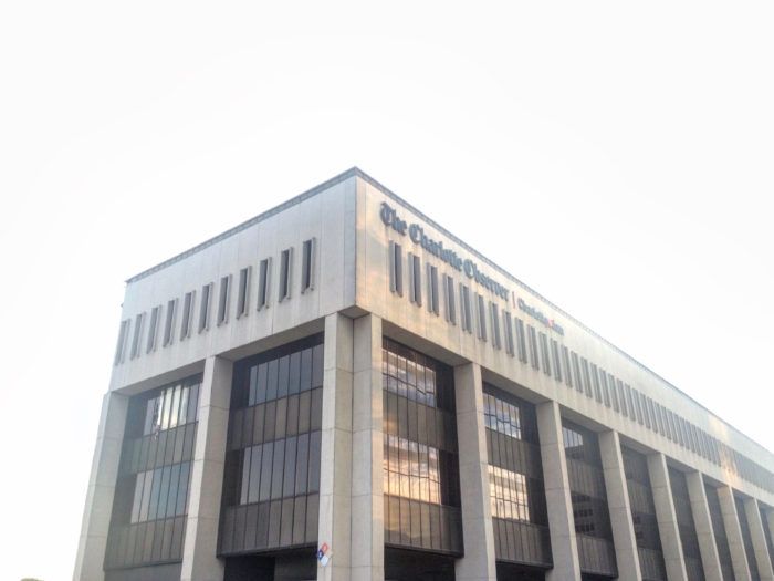 The Charlotte Observer's old headquarters on South Tryon, as seen in July 2017