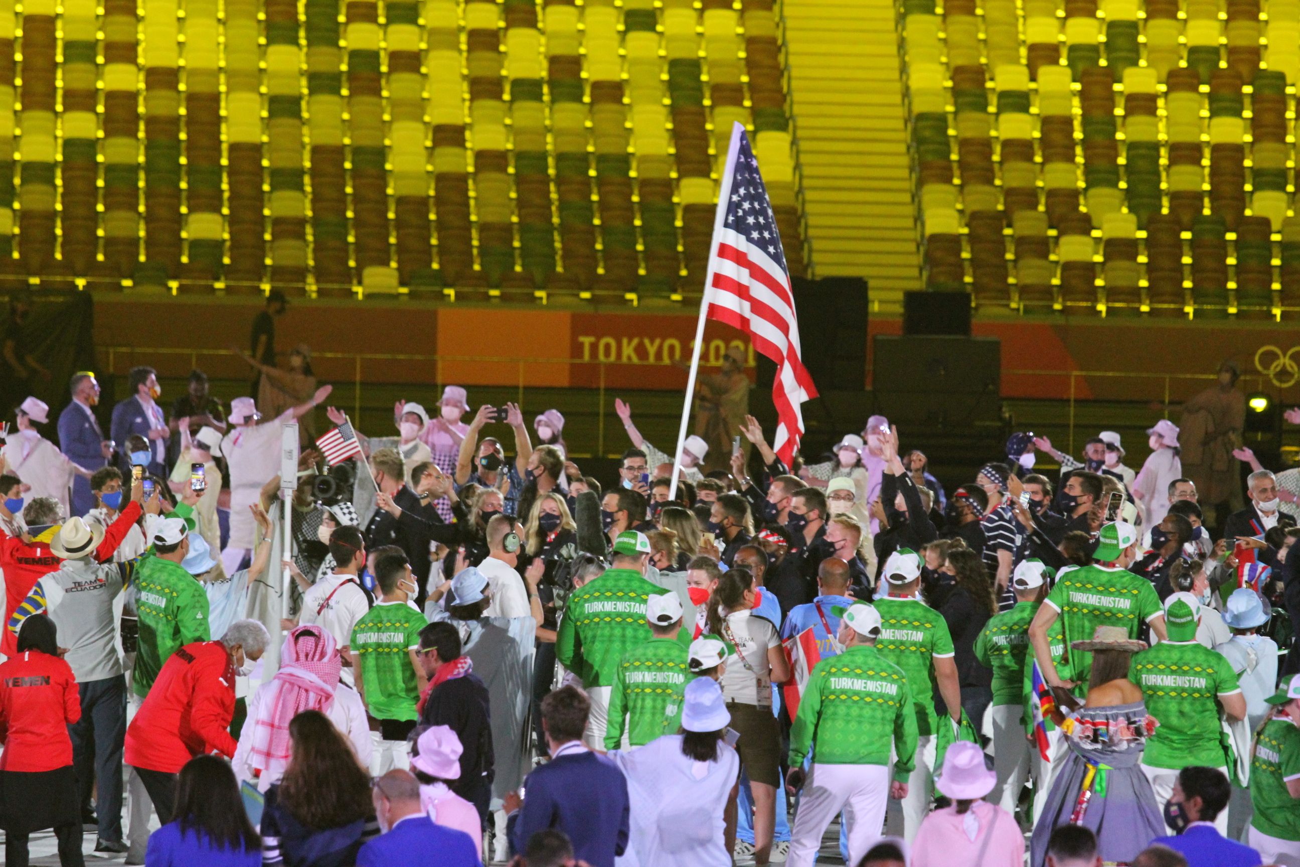 Photo of Team USA walking into the stadium.