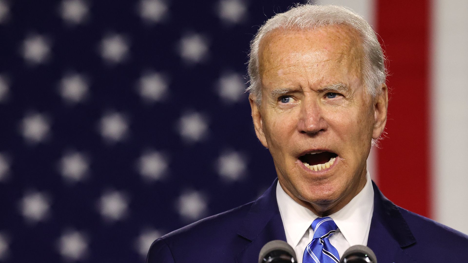 Democratic presidential candidate former Vice President Joe Biden speaks at the Chase Center July 14