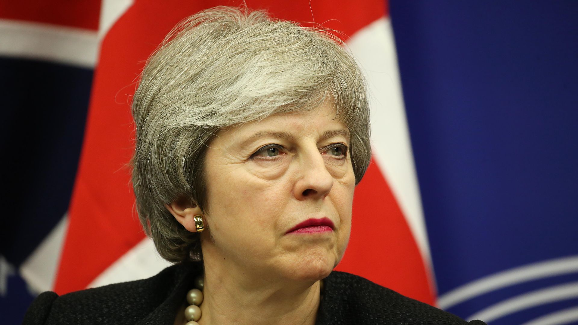 British Prime Minster Theresa May attends a press conference at the European Commission