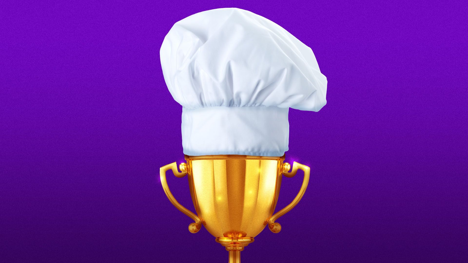 Illustration of a trophy wearing a chef's hat