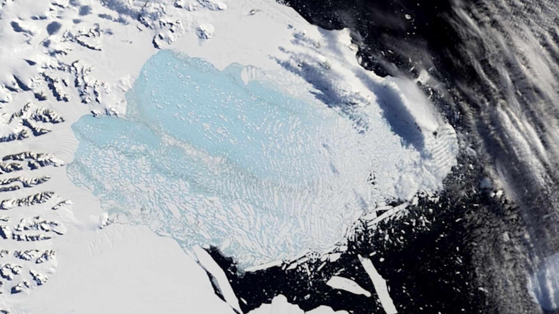 Larsen B Ice Shelf just after its collapse in March 2002. 