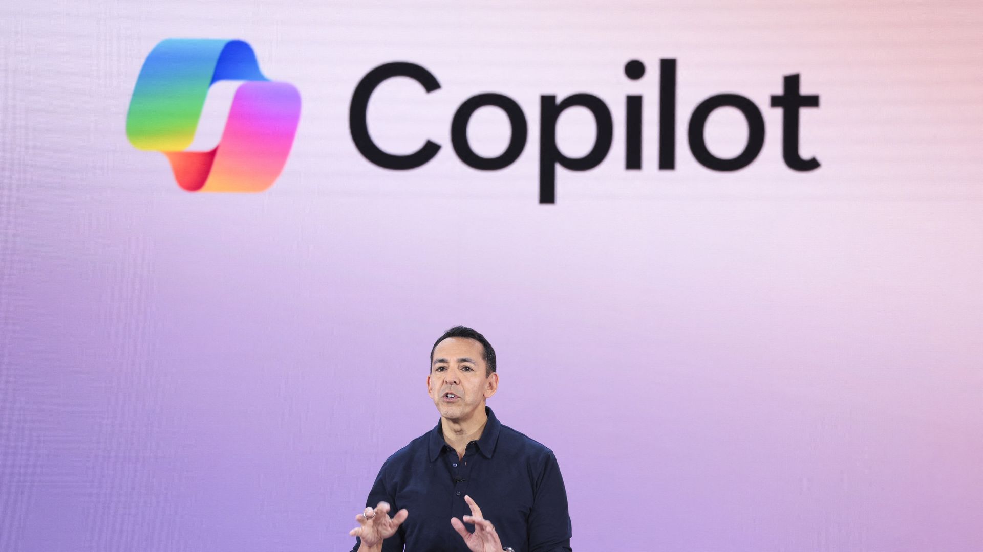 Microsoft Executive Vice President and Consumer Chief Marketing Officer Yusuf Mehdi speaks during the Microsoft May 20 Briefing event at Microsoft in Redmond, Washington, on May 20, 2024. 