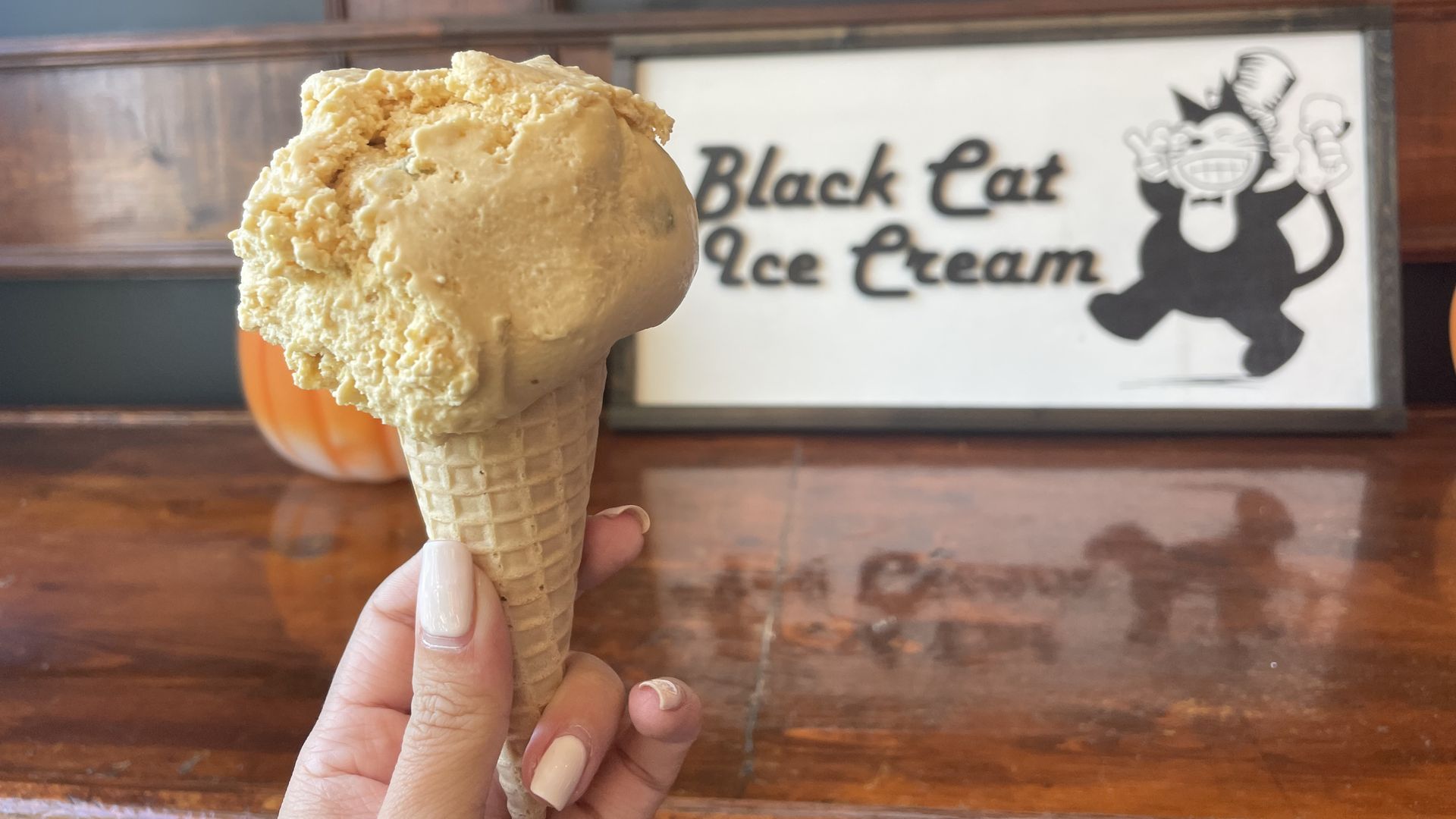 Turkey and stuffing ice cream from Black Cat Ice Cream