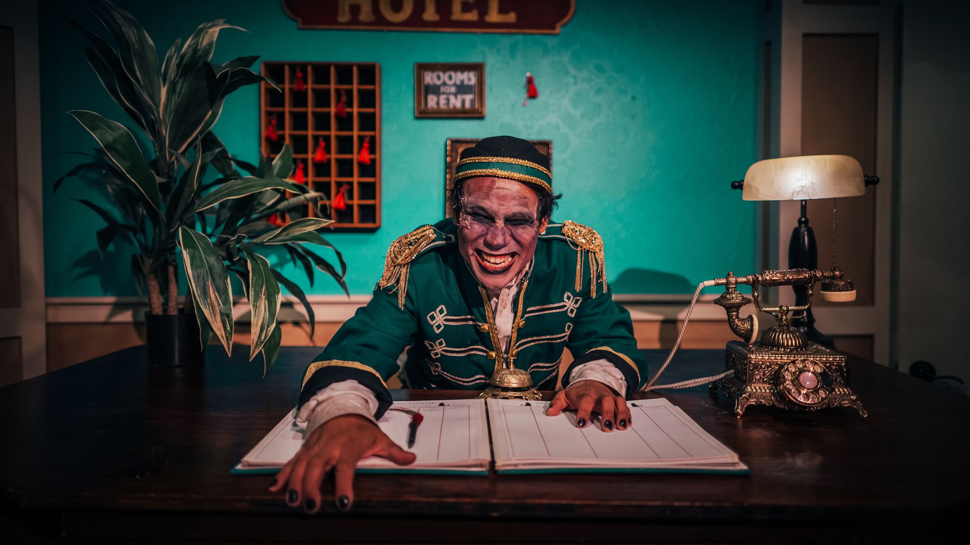 The Bellboy at the Black Cat Hotel is ready to sign away your room key and your soul. Photo: Valerie Guseva