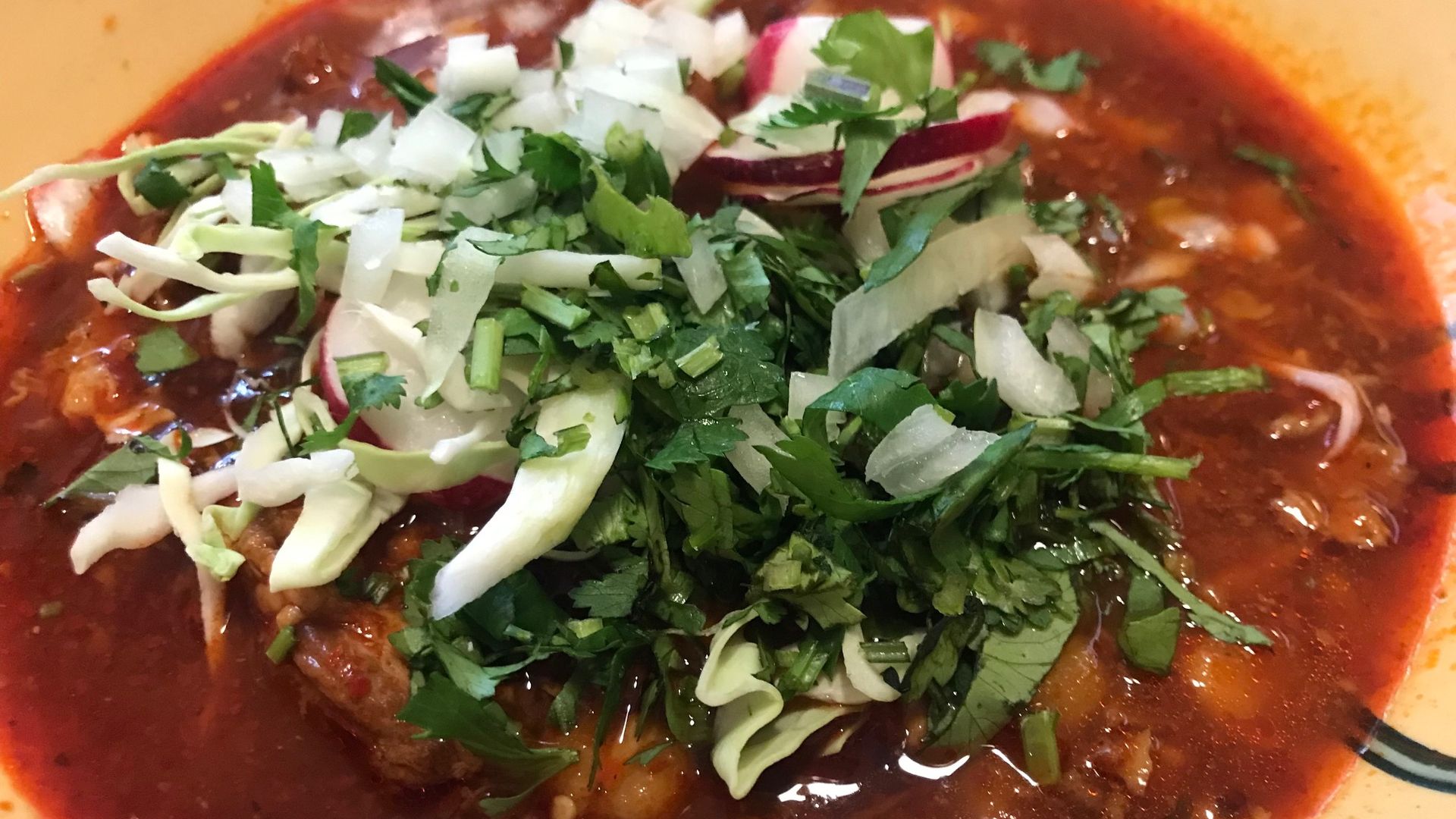 The pozole from El Tacorrido