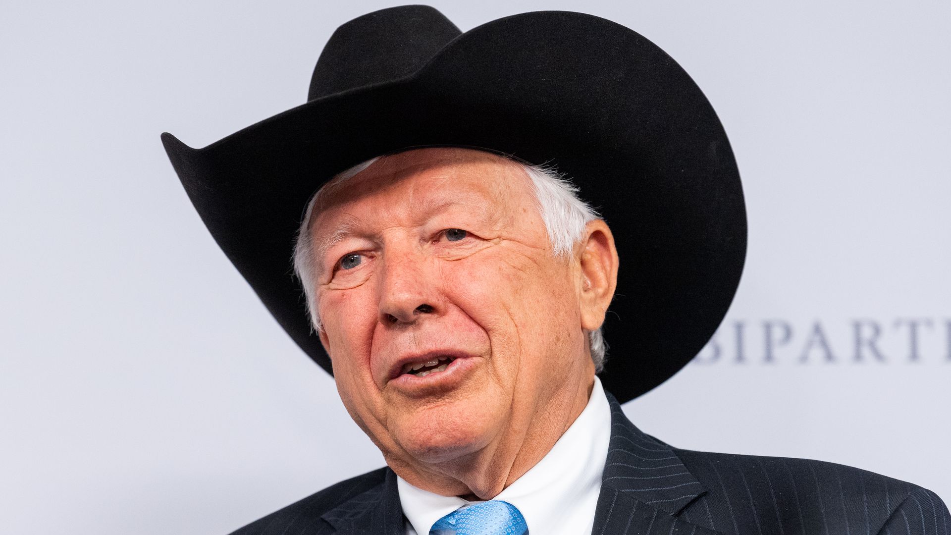 Foster Friess donning a black cowboy hat