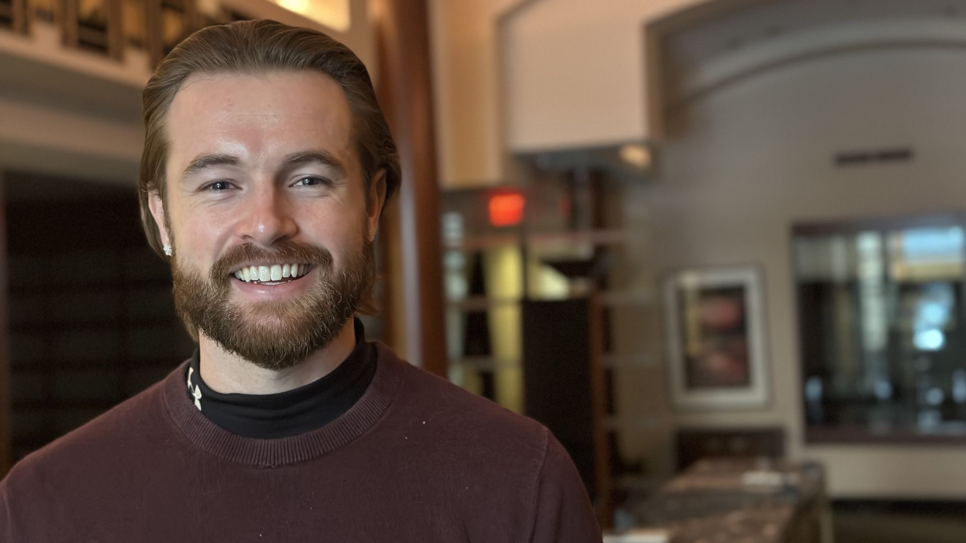  Connor Schoen of BreakTime stands in the first floor of the nonprofit's new building