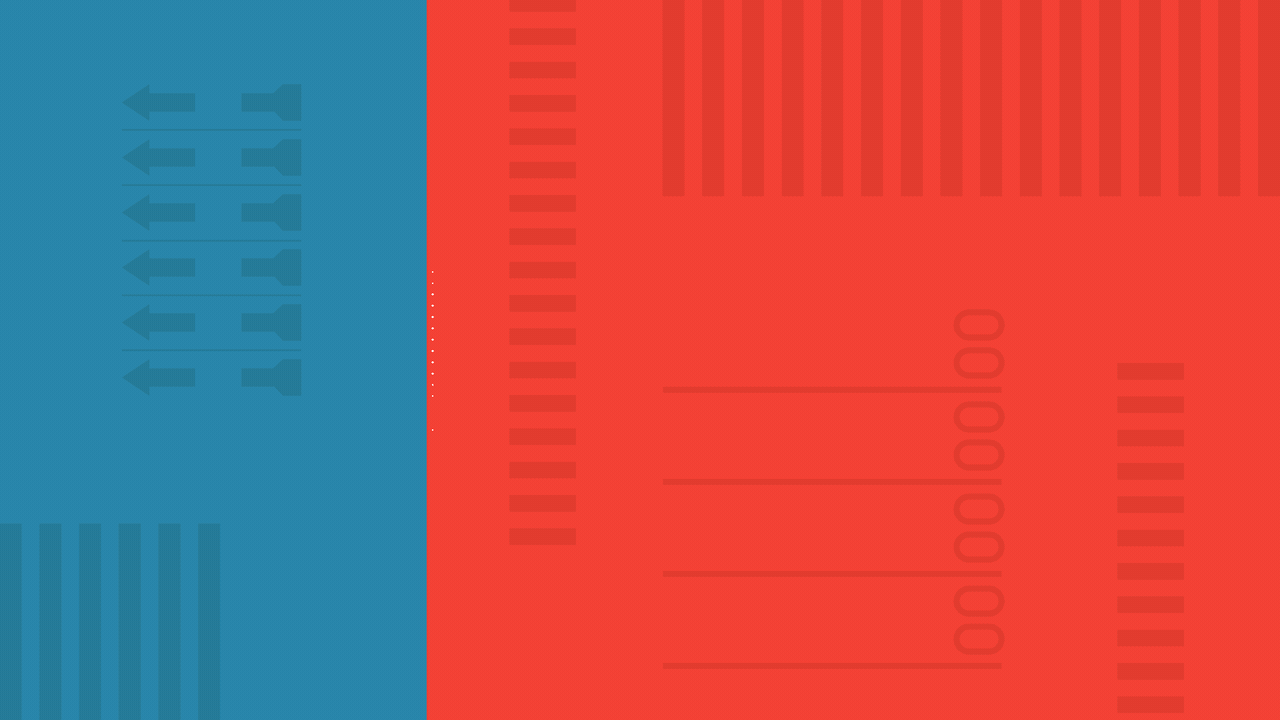 Animated illustration of the state of Tennessee rotating to reveal a checkmark over a divided red and blue background with elements of ballots.