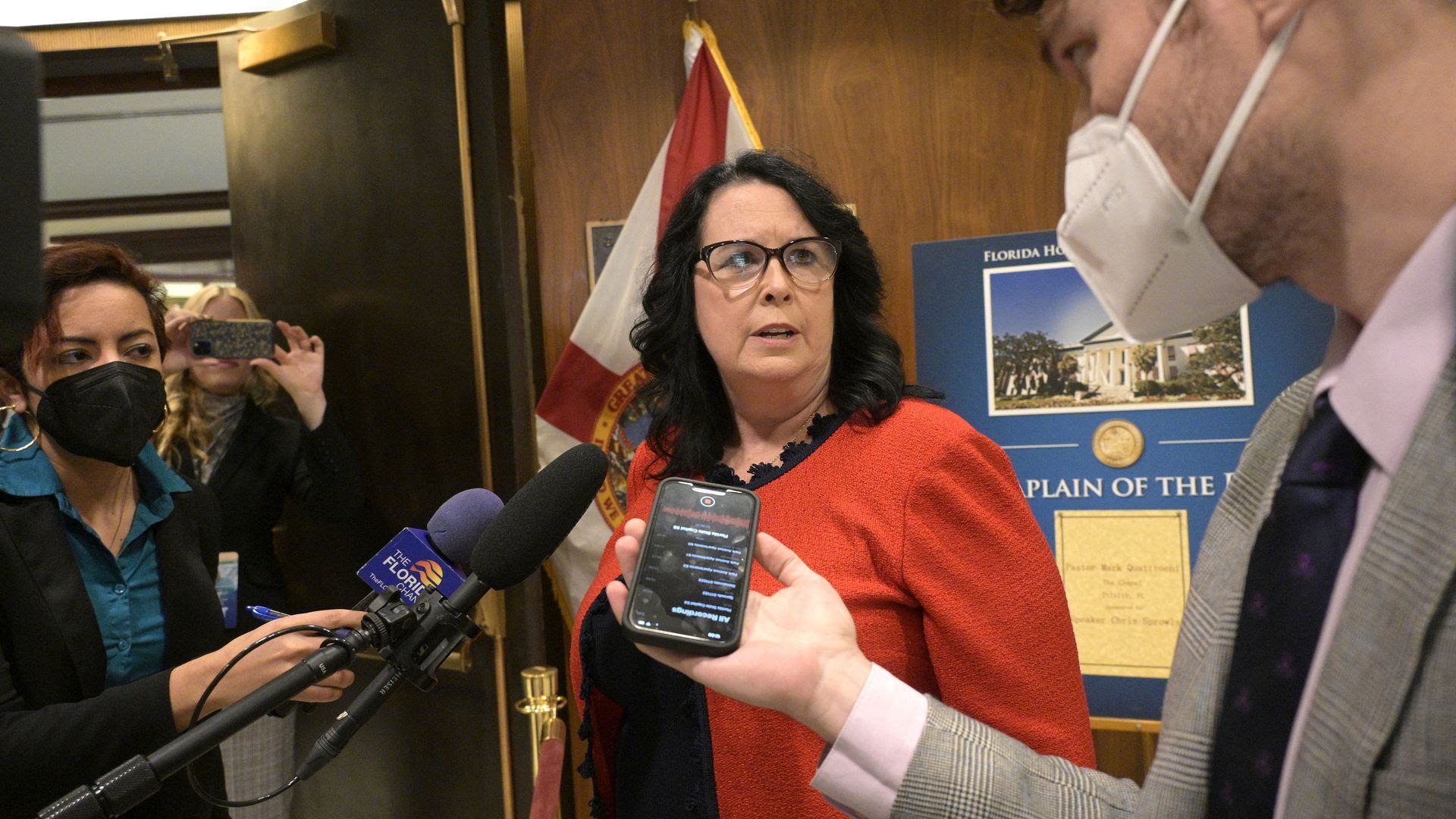 State Sen. Kelly Stargel answers questions during a legislative session on Tuesday in Tallahassee.
