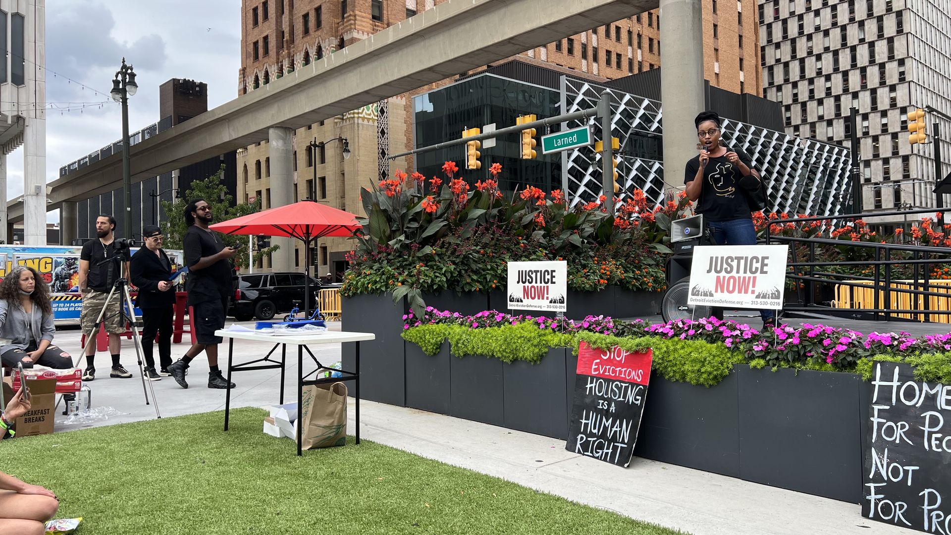 Shawnita Sealy-Jefferson speaks at Spirit Plaza