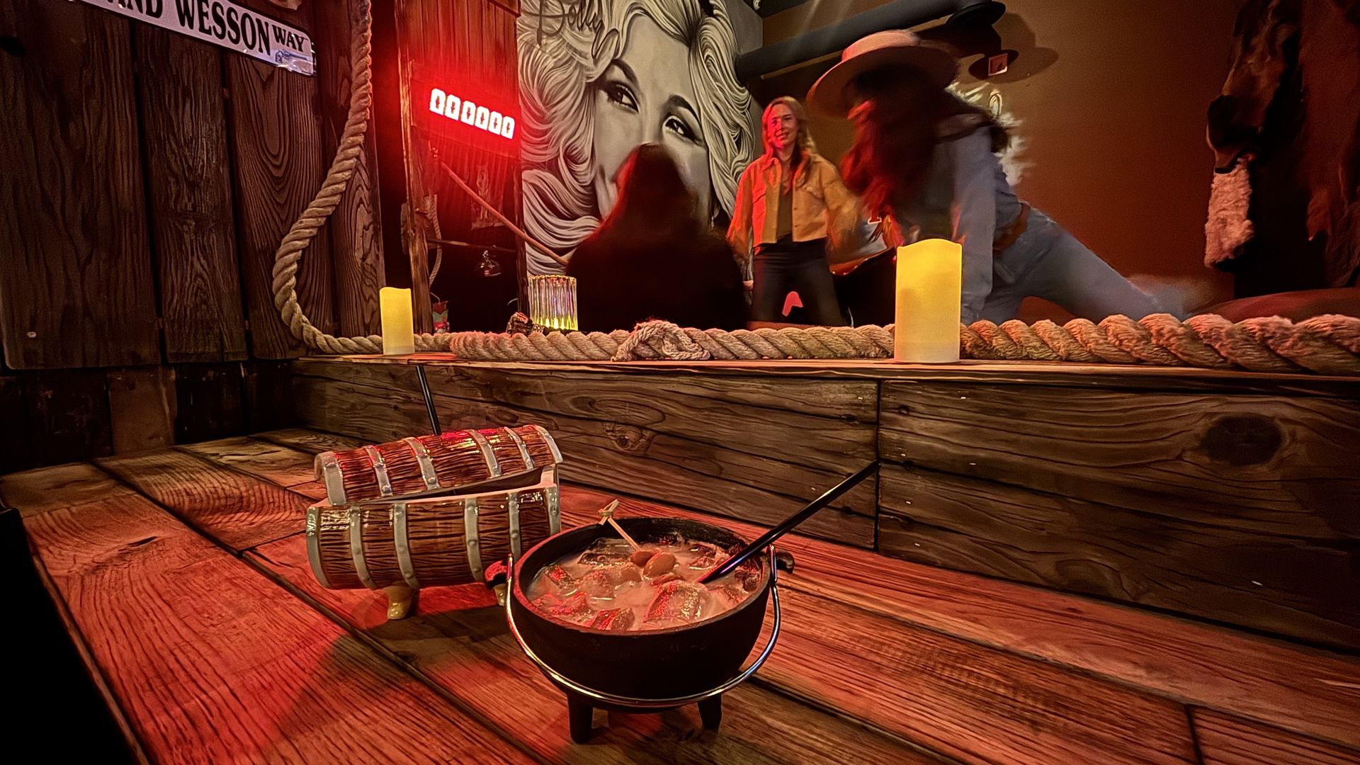 Two cowboy-themed cocktails.