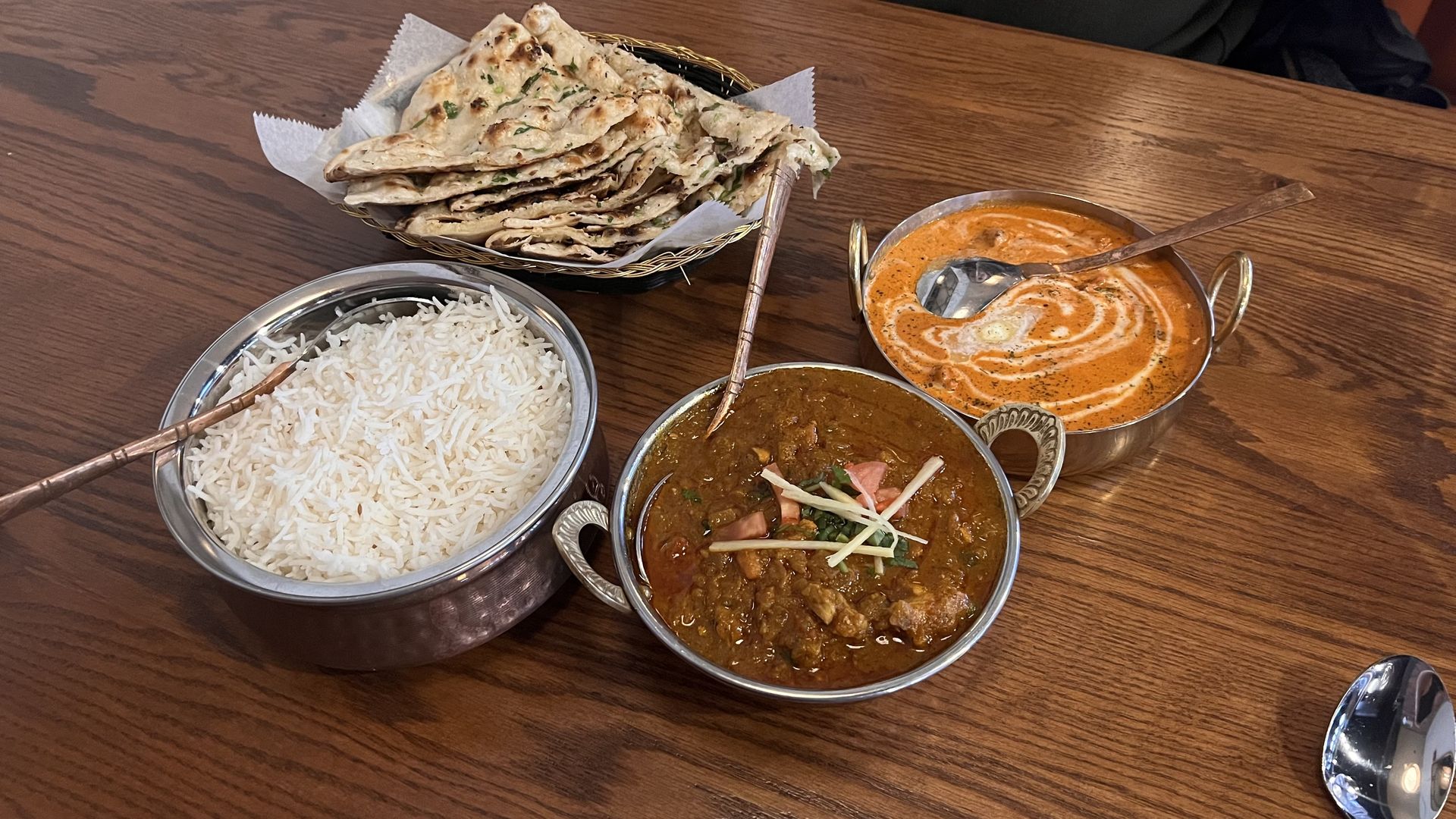 Indian dishes on a table