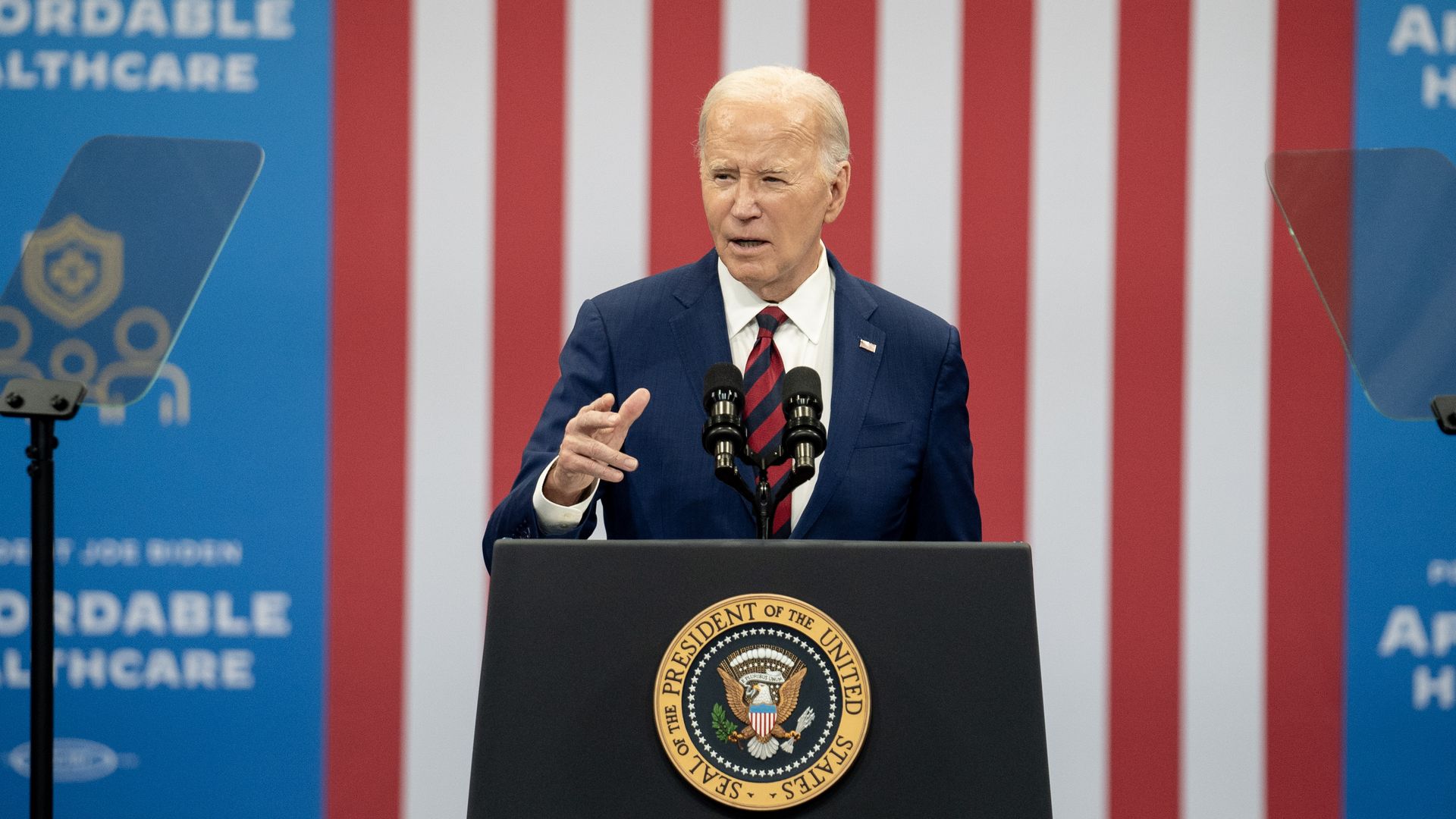  President Joe Biden speaks at the Chavis community center on March 26, 2024 in Raleigh, North Carolina.