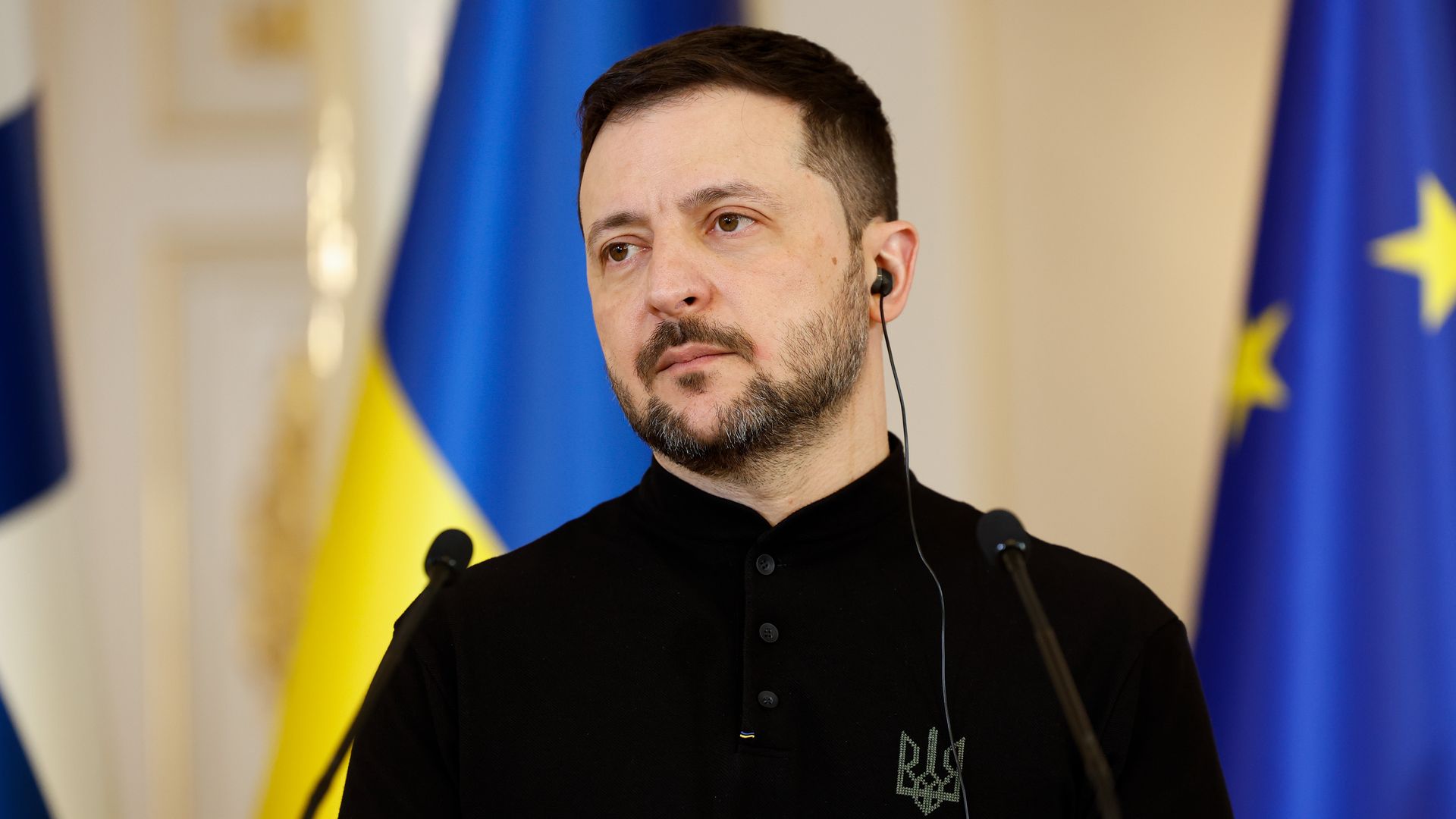 Volodymyr Zelensky, Ukraine's president, during a news conference.