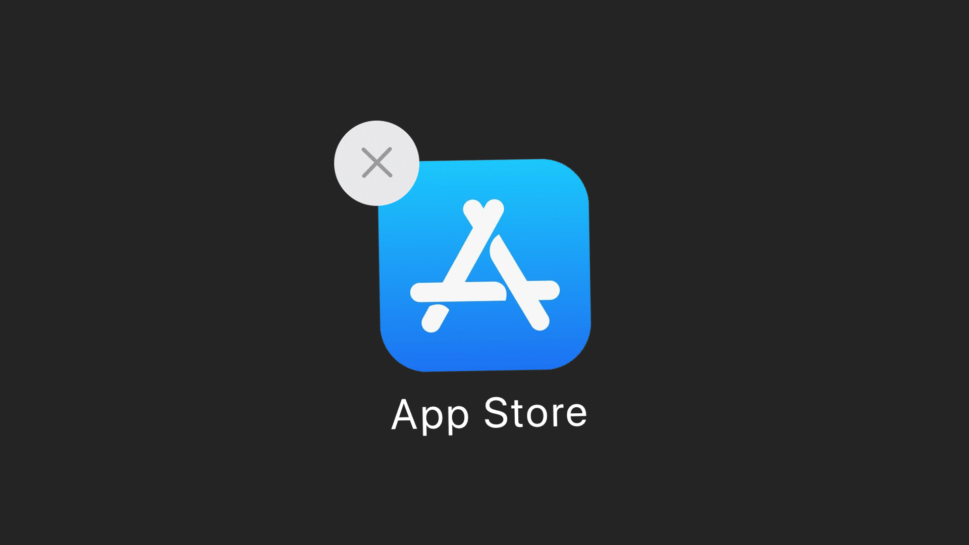 Illustration of an App Store App icon about to be deleted