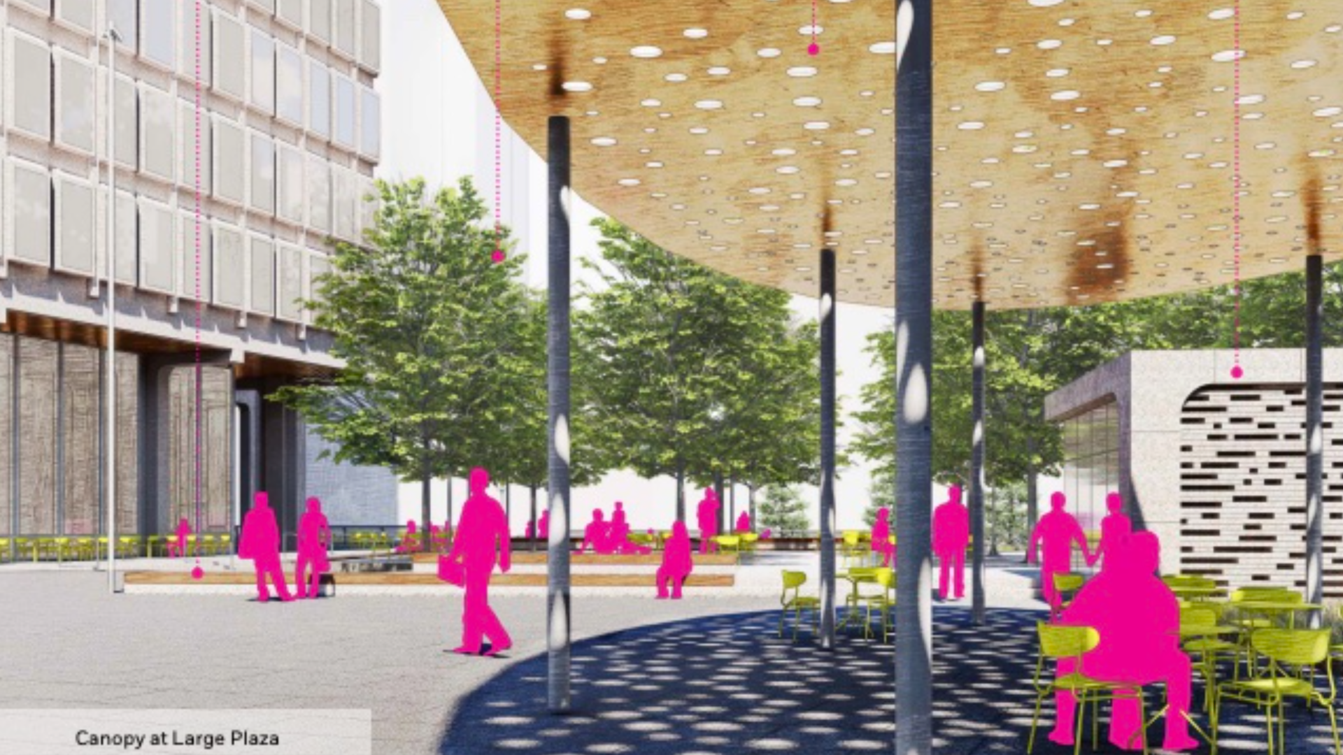 A rendering of the redesign of Thomas Paine Plaza in Philadelphia 