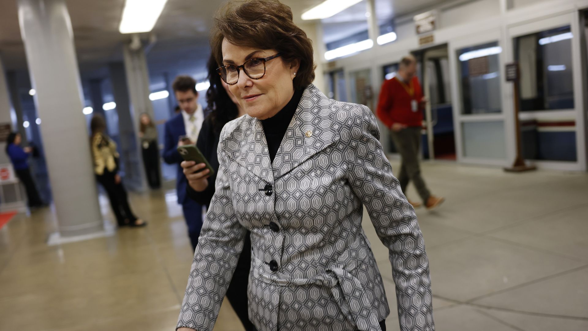  U.S. Sen. Jacky Rosen (D-NV) walks through the Senate Subway in the U.S. Capitol on January 27, 2025 in Washington, DC. The Senate confirmed Scott Bessent as Treasury Secretary in a 68-29 vote. (Photo by Anna Moneymaker/Getty Images)