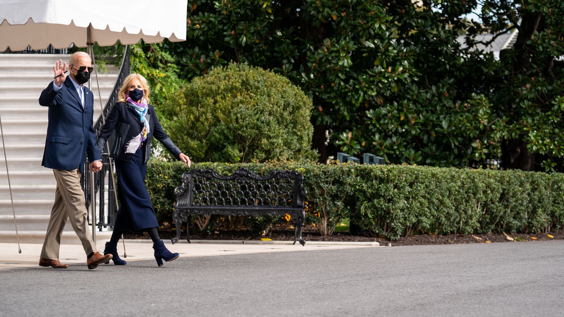 President Biden and first lady Jill Biden are seen leaving the White House on their way to Rome.