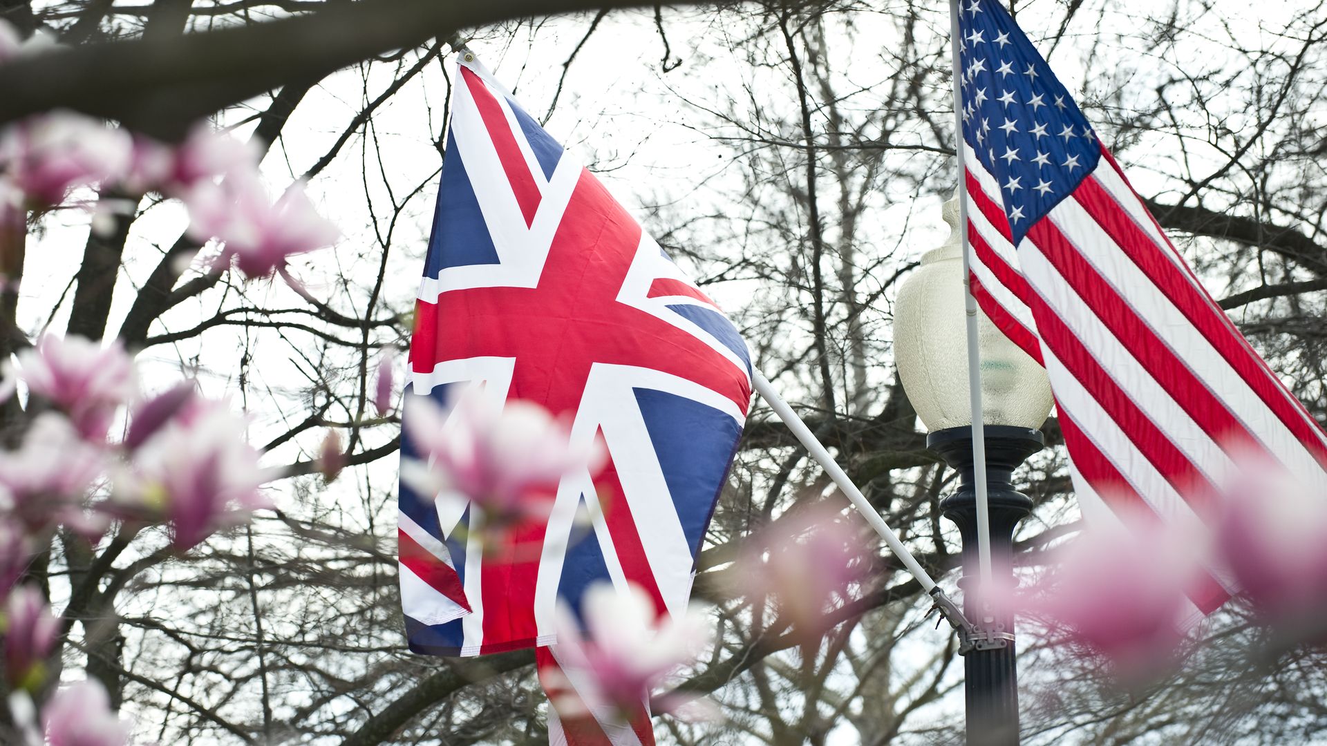 The U.S. and U.K. flags