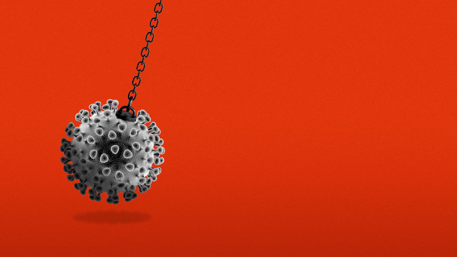 In this illustration, a wrecking ball is depicted as a germ 