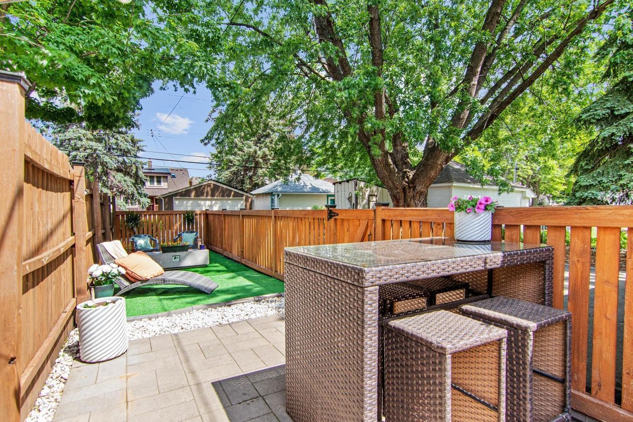backyard deck with seating arrangements