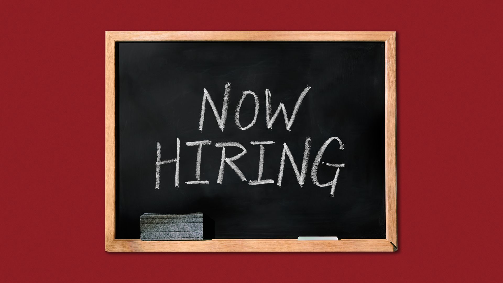 Illustration of a teacher's chalkboard with "Now Hiring" written across it.