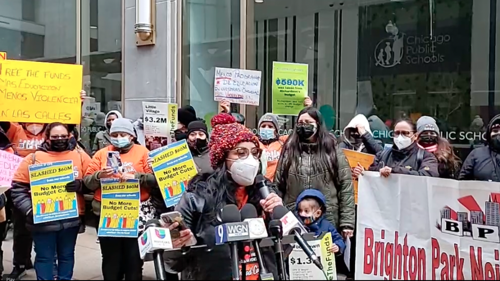 Protesters question school budget cuts amid COVID funds Axios Chicago