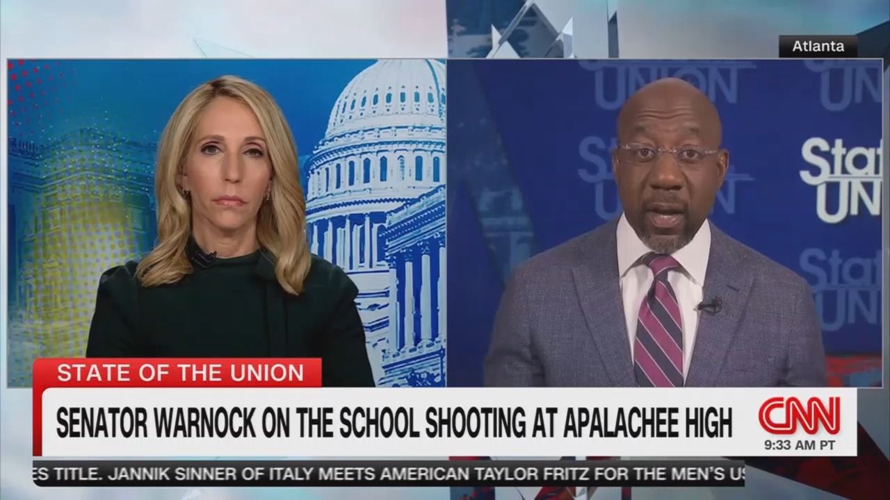 Sen. Raphael Warnock speaks with CNN's Dana Bash about the Apalachee High School shooting.