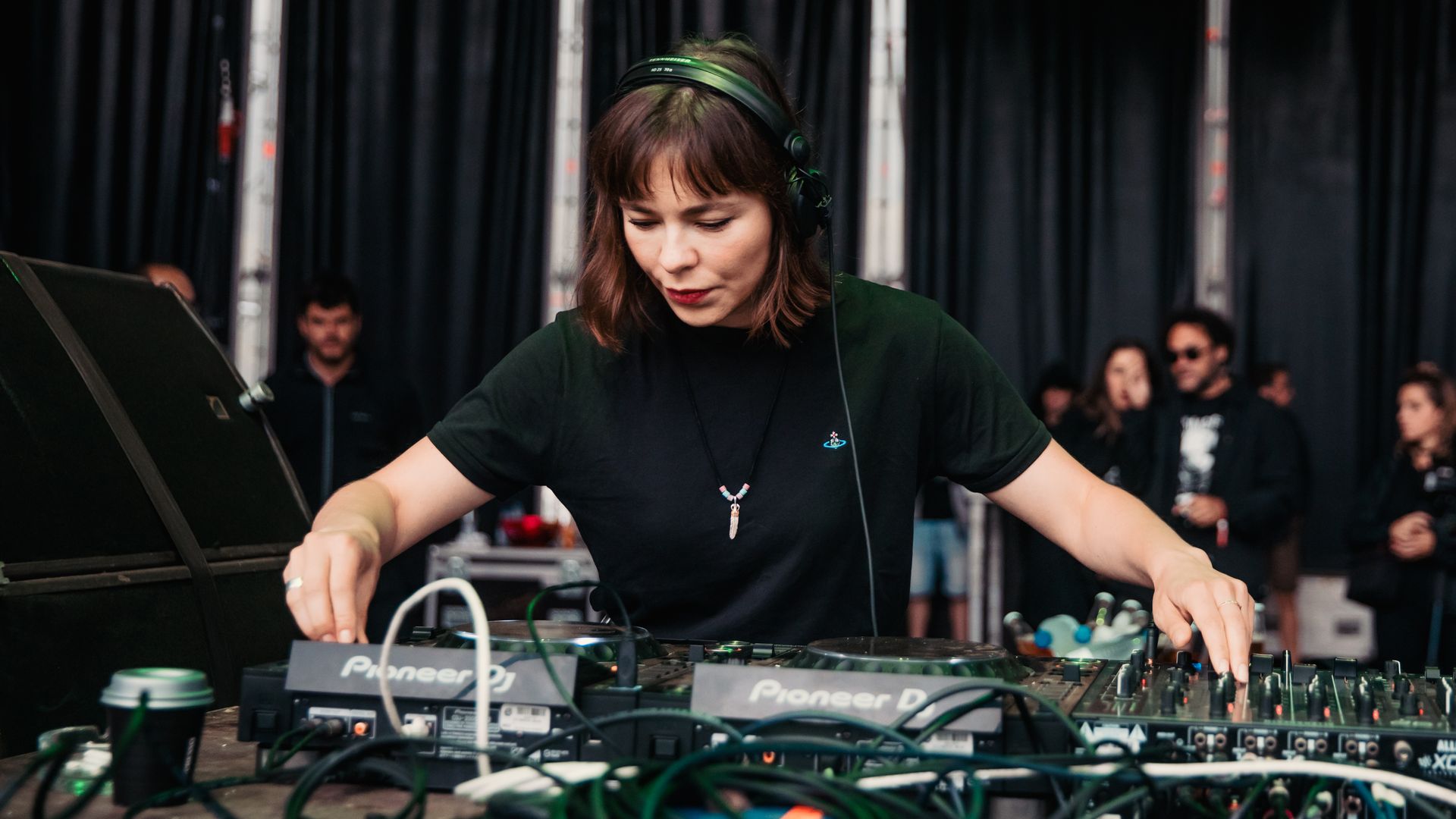 Nina Kraviz DJs at a concert.