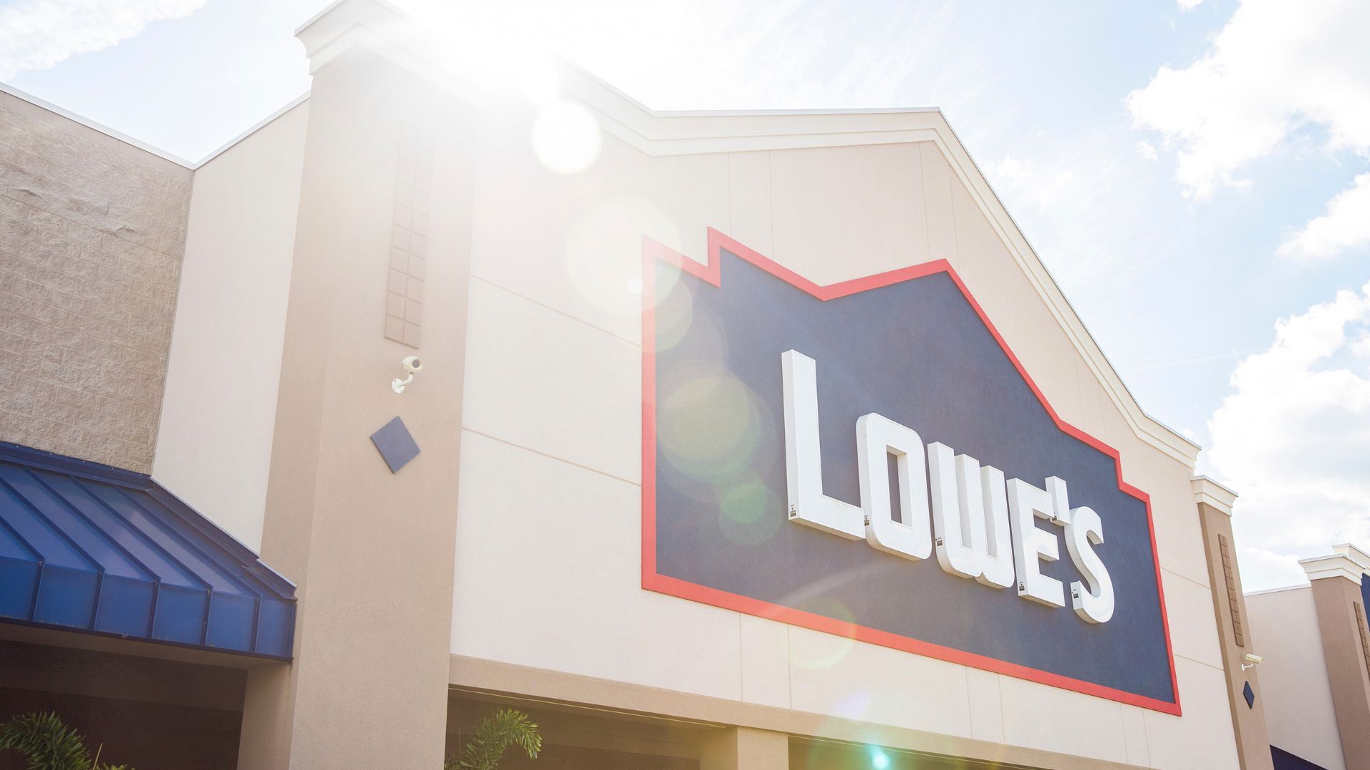 The exterior of a Lowe's building.