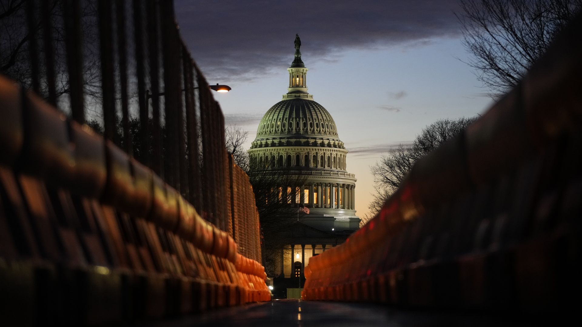 A view of the U.S. Capitol down East Capitol Street at sunset on January 5, 2022 in Washington, D.C.