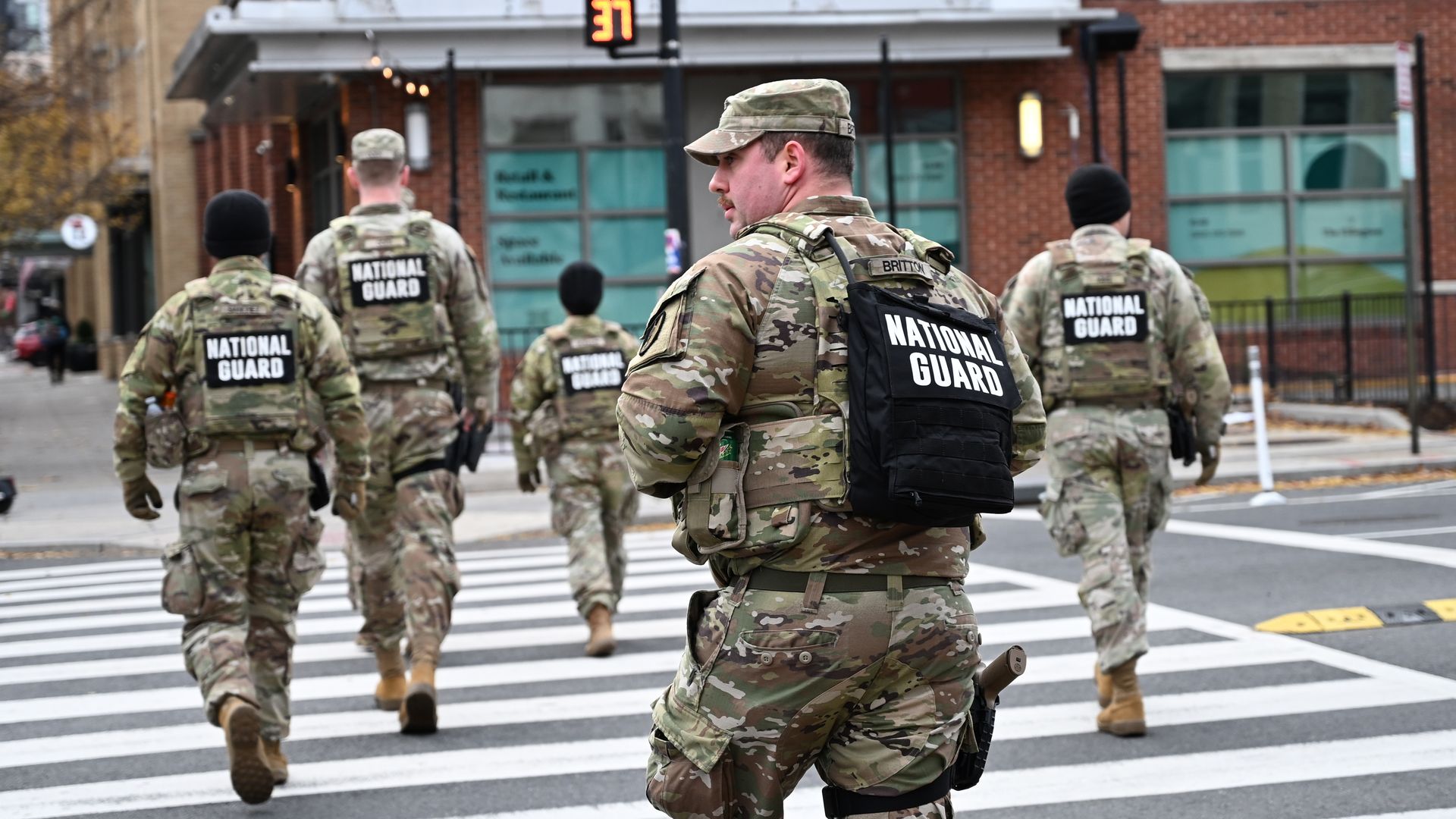National Guard members patrol in Washington, D.C., on Nov. 27. 
