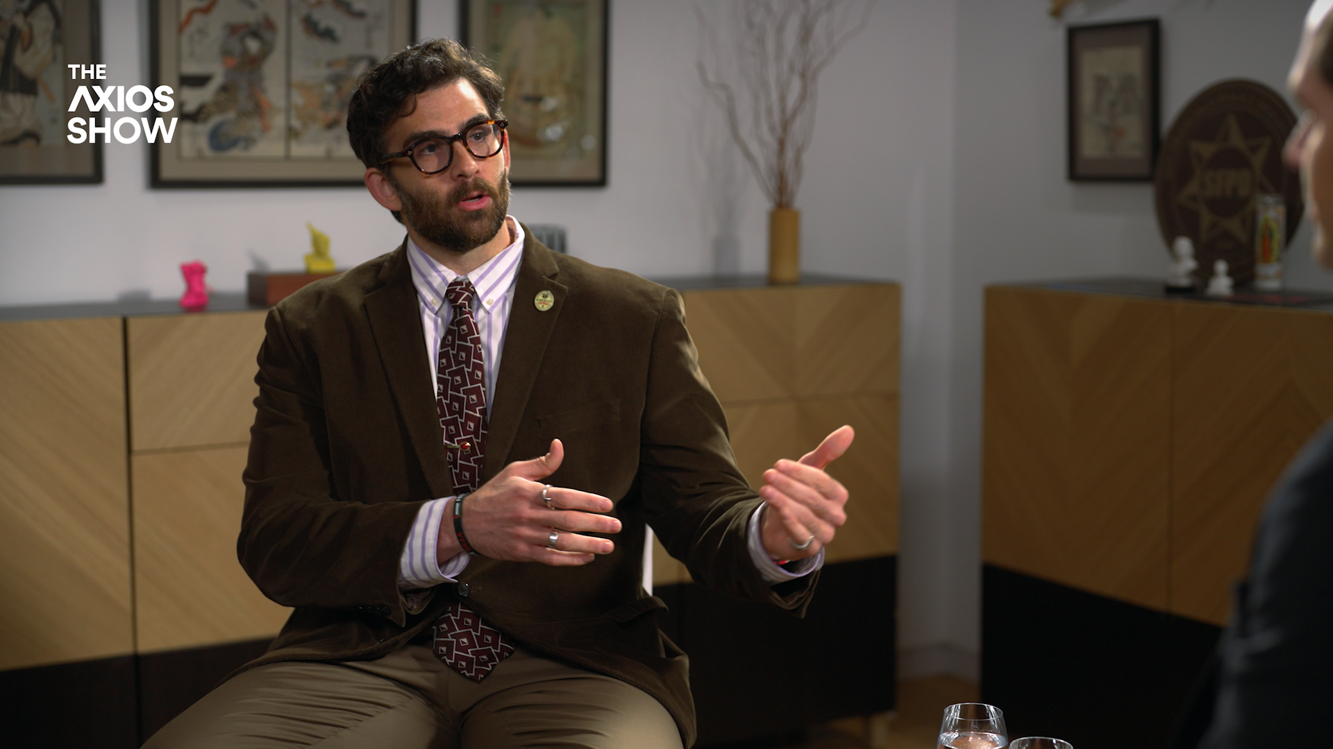 Axios' Alex Thompson interviews Hasan Piker in his L.A. home on Wednesday.