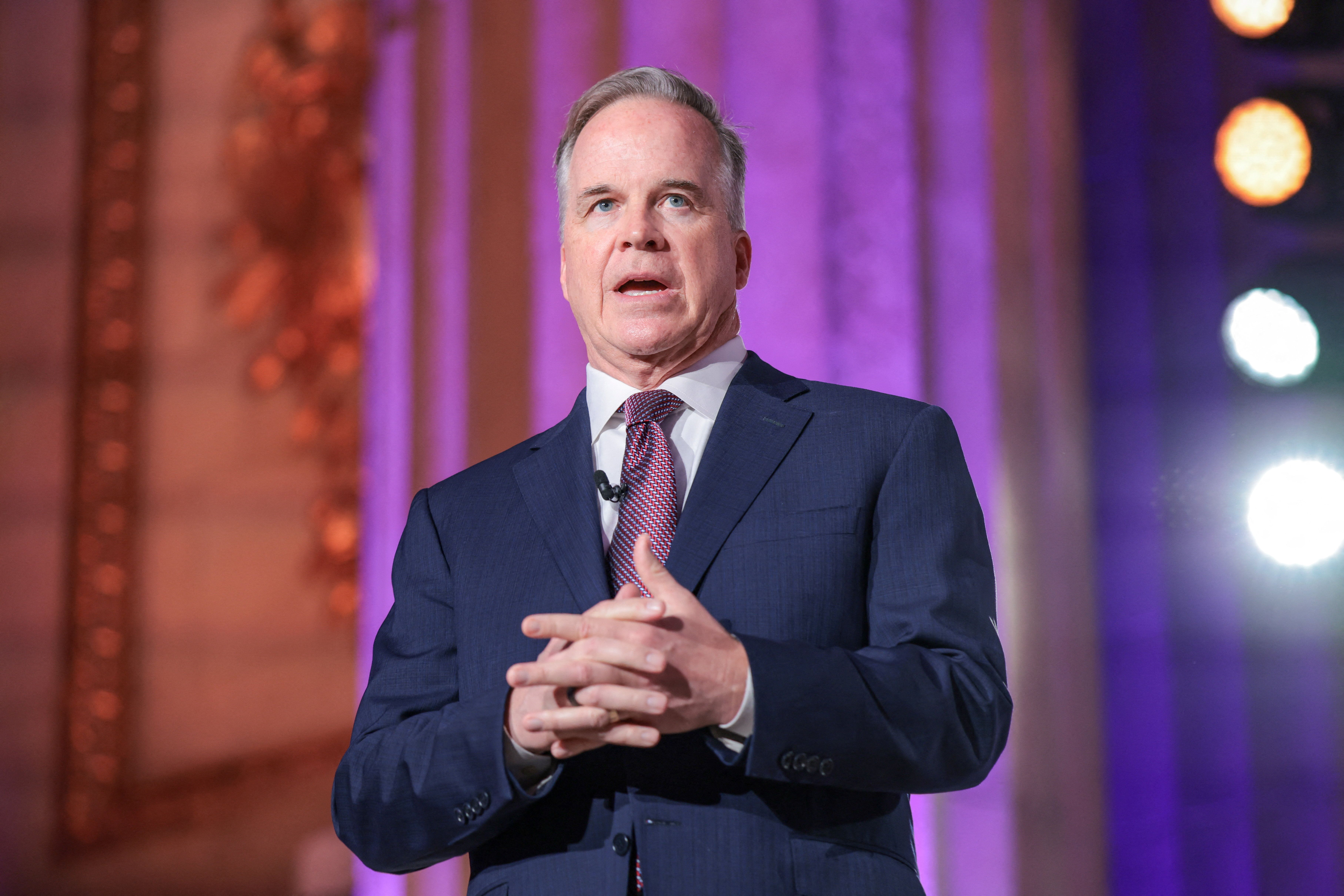 Global Head of Corporate Affairs at BlackRock John Kelly speaks during the 2026 Infrastructure Summit of government officials, corporate executives, and labor leaders, in Washington, D.C., U.S., March 11, 2026. REUTERS/Kylie Cooper