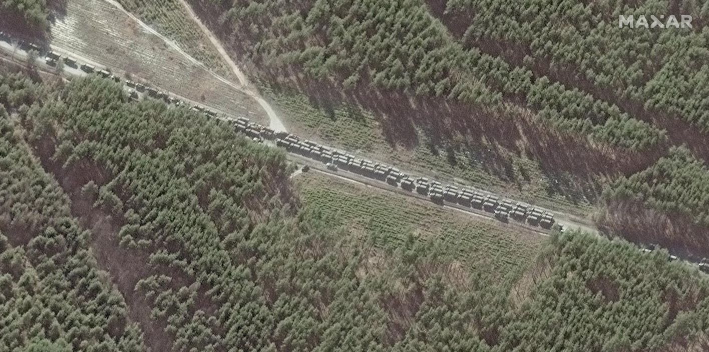 Satellite image of Russian convoy