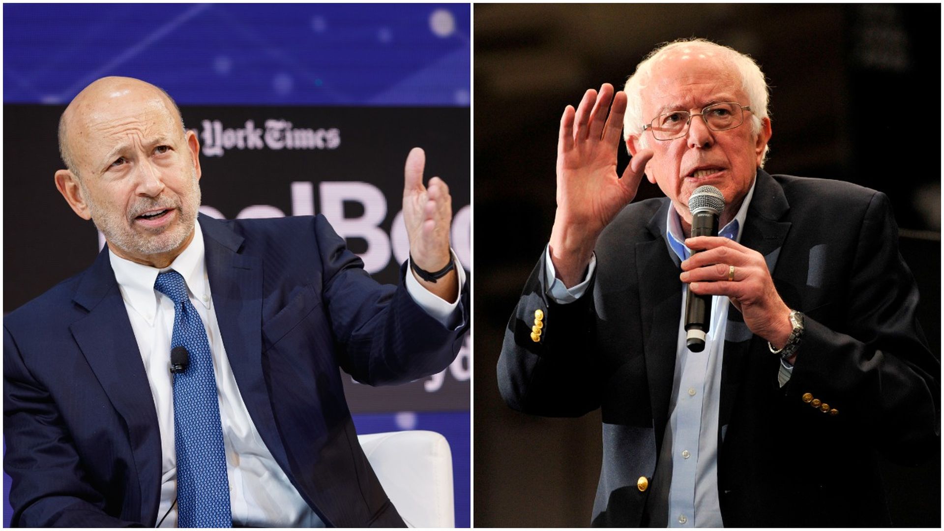 Lloyd Blankfein and Bernie Sanders