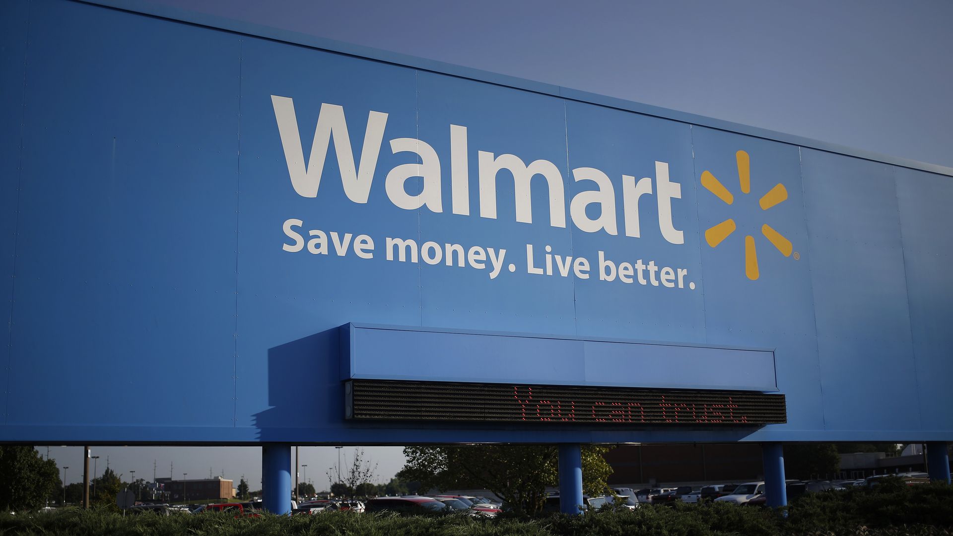 Photo of the outside of the Walmart headquarters