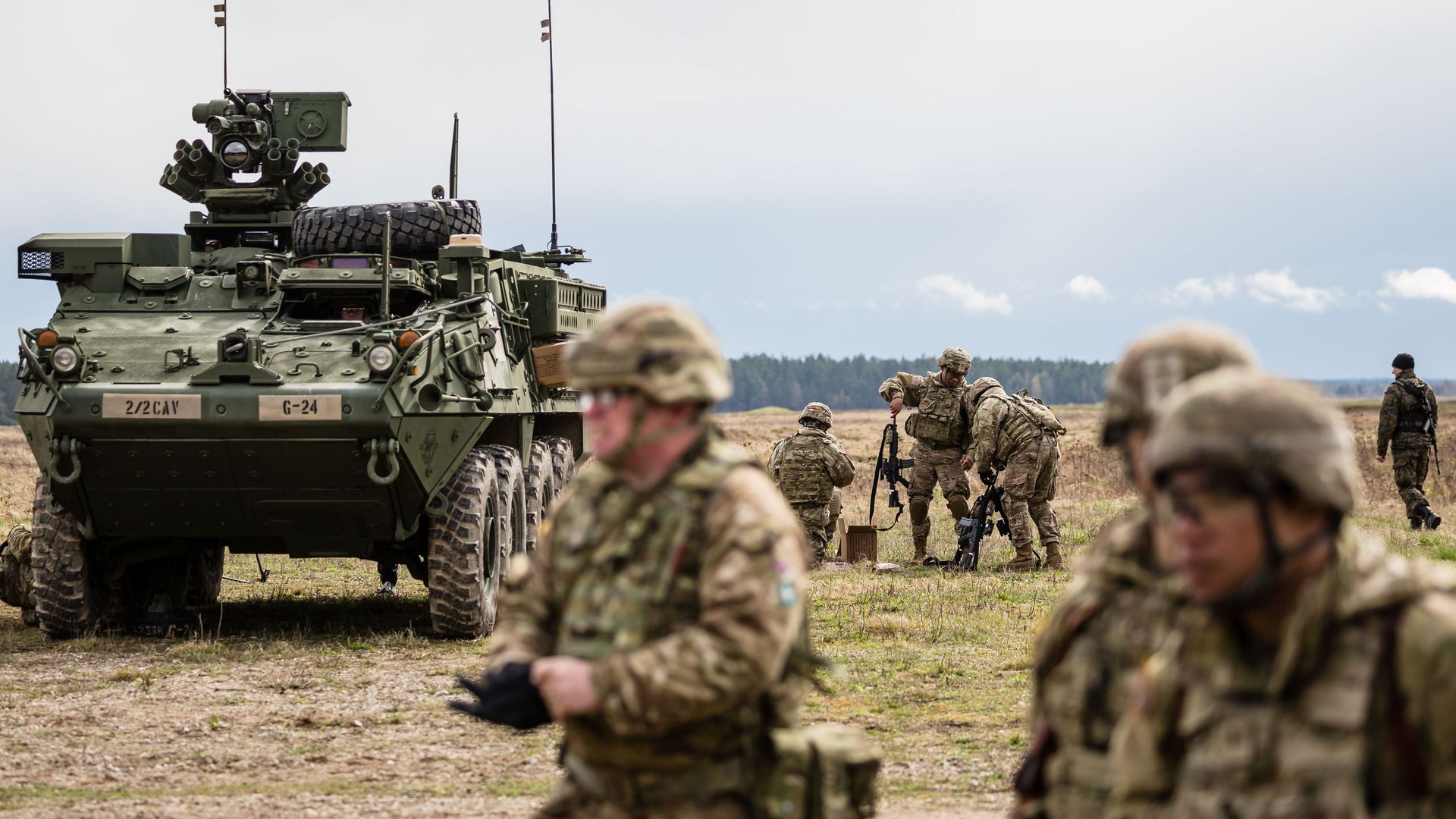 U.S. soldiers at a welcoming ceremony of NATO troops in Orzysz, Poland last year.