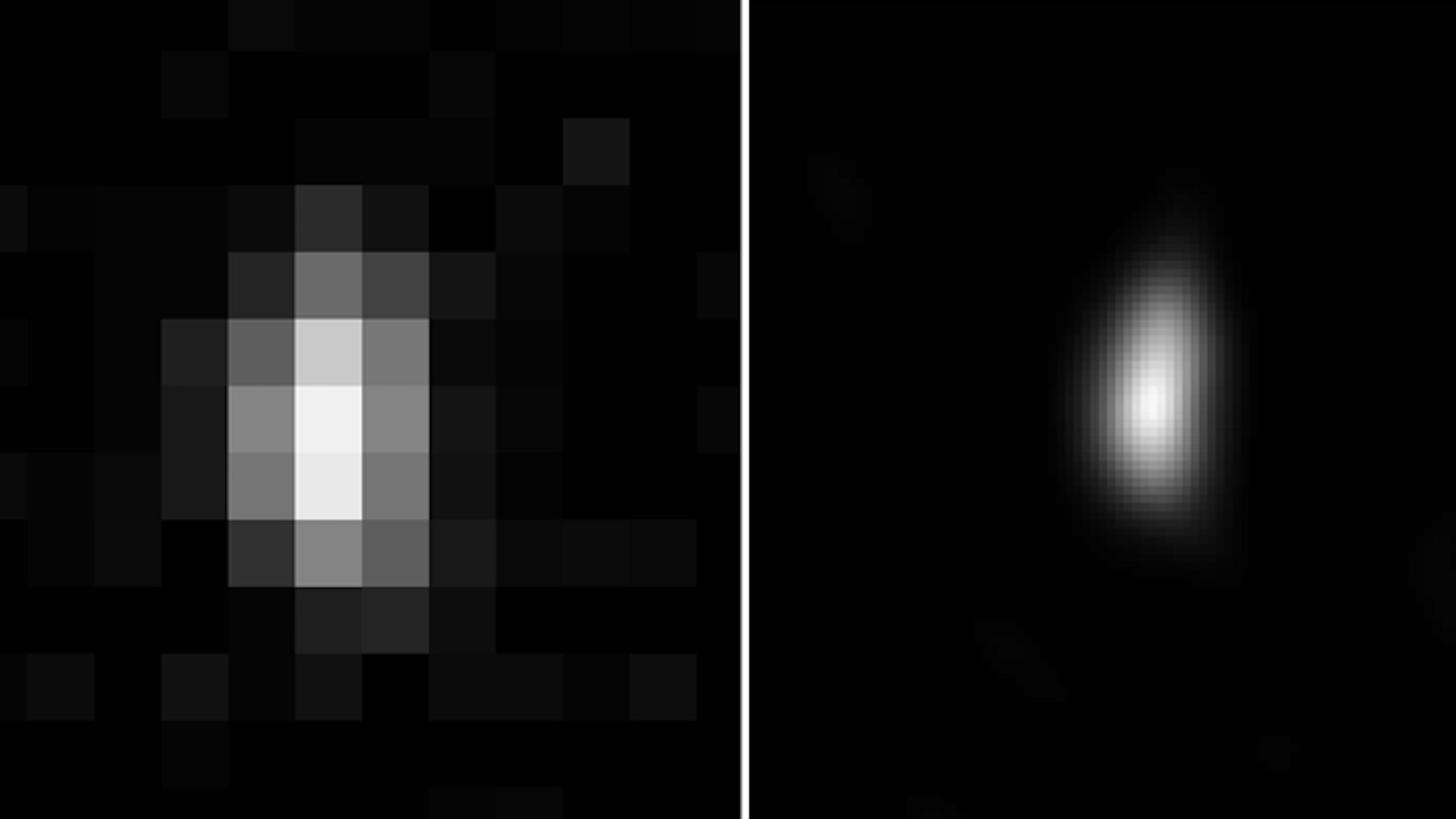 Just over 24 hours before its closest approach to Kuiper Belt object Ultima Thule, the New Horizons spacecraft has sent back the first images that begin to reveal Ultima's shape. 
