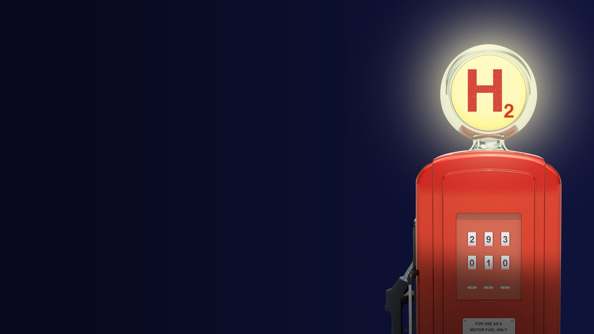 Illustration of a retro gas pump with H2 on the pump.