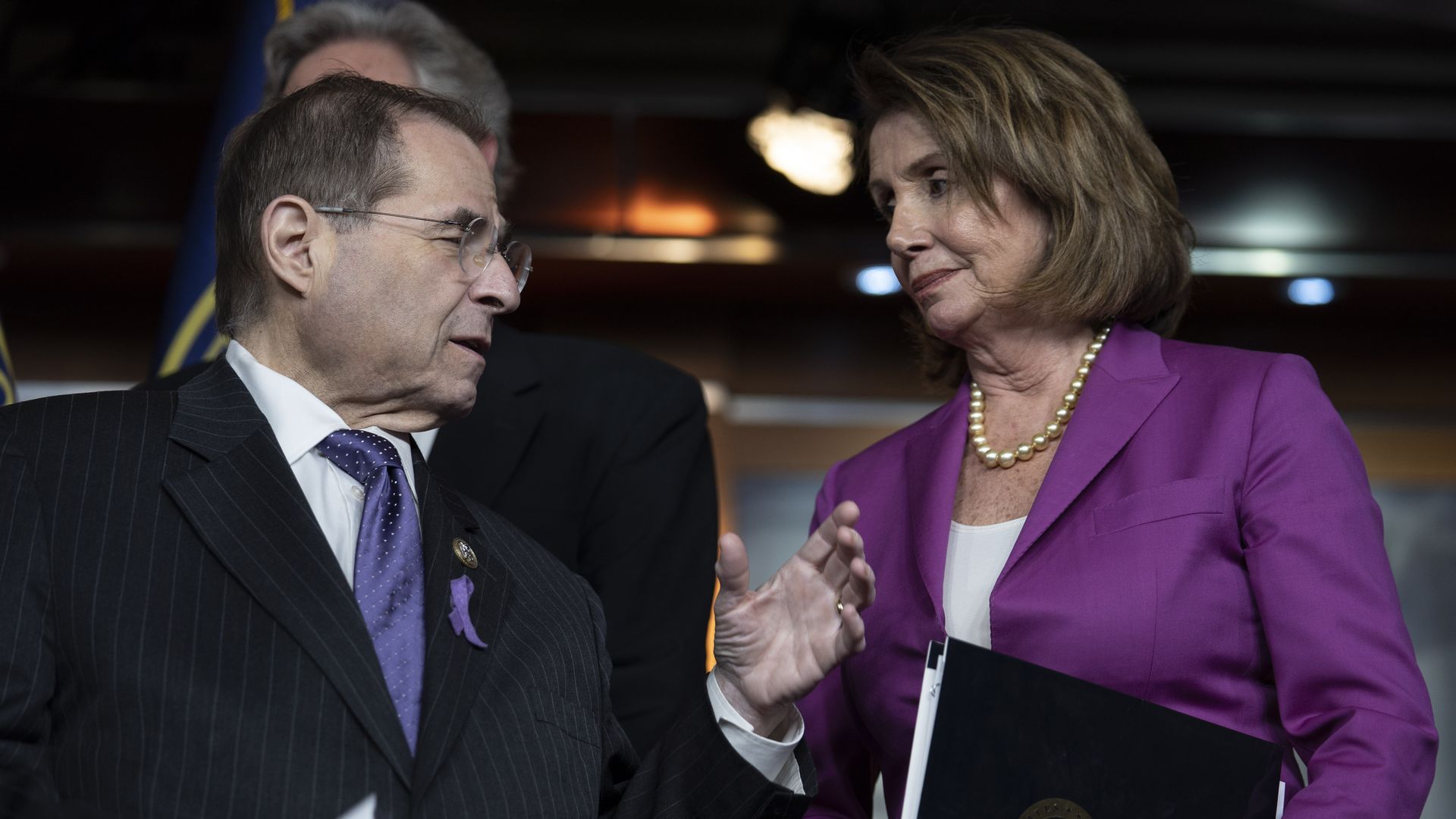 Jerrold Nadler and Nancy Pelosi talk to each other