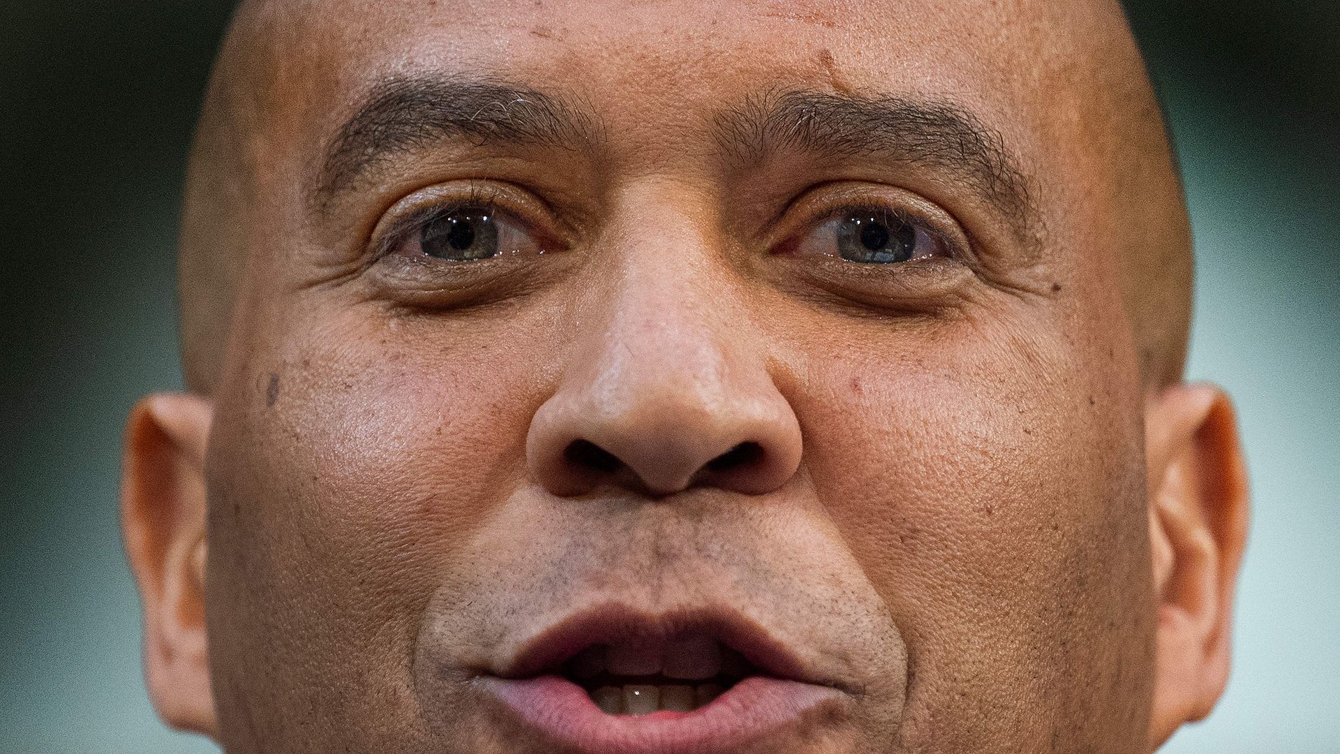 Sen. Cory Booker is seen in a close-up photo.