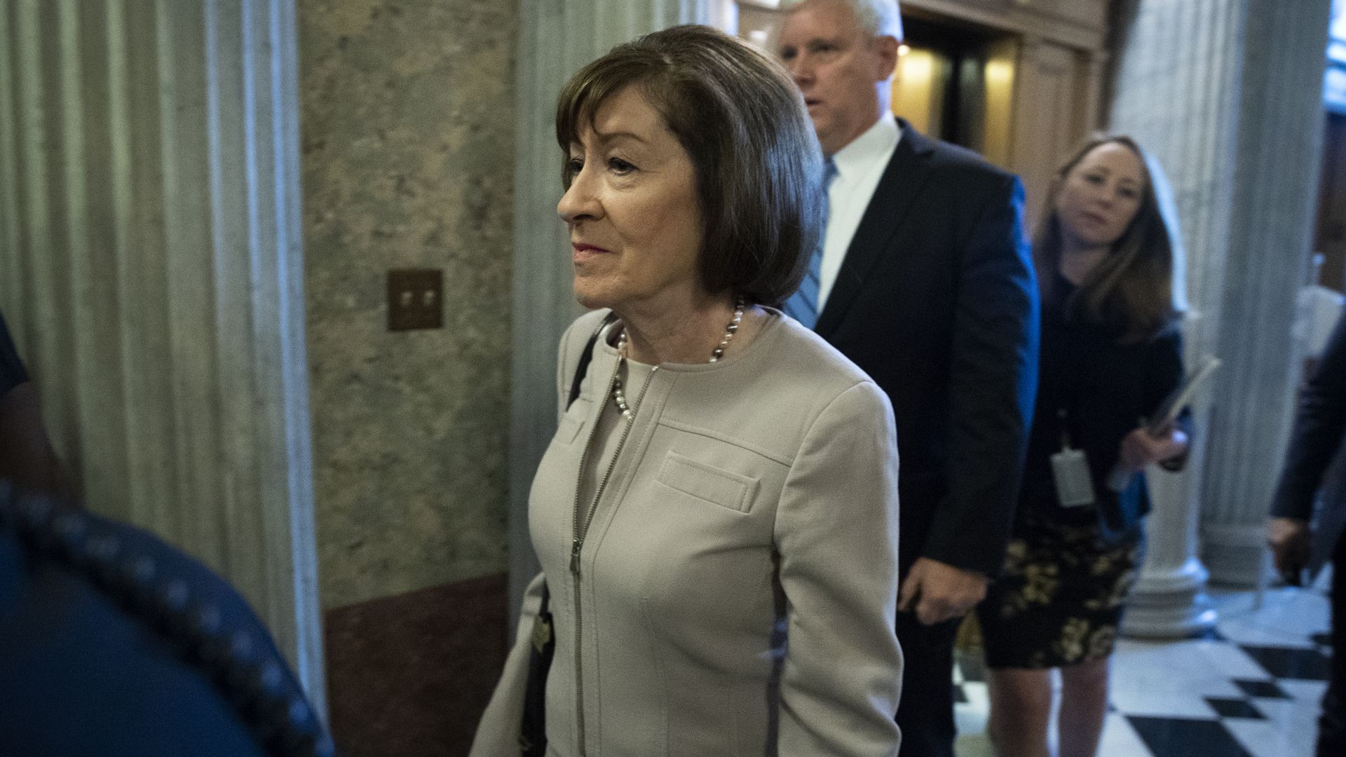 Susan Collins walking.