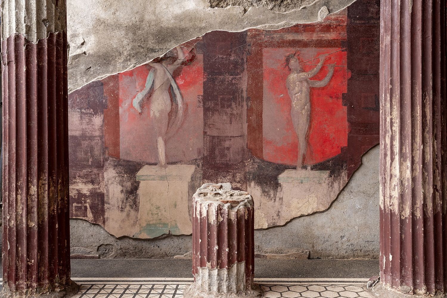 A rare giant frieze has just been uncovered in the ancient city of Pompeii.