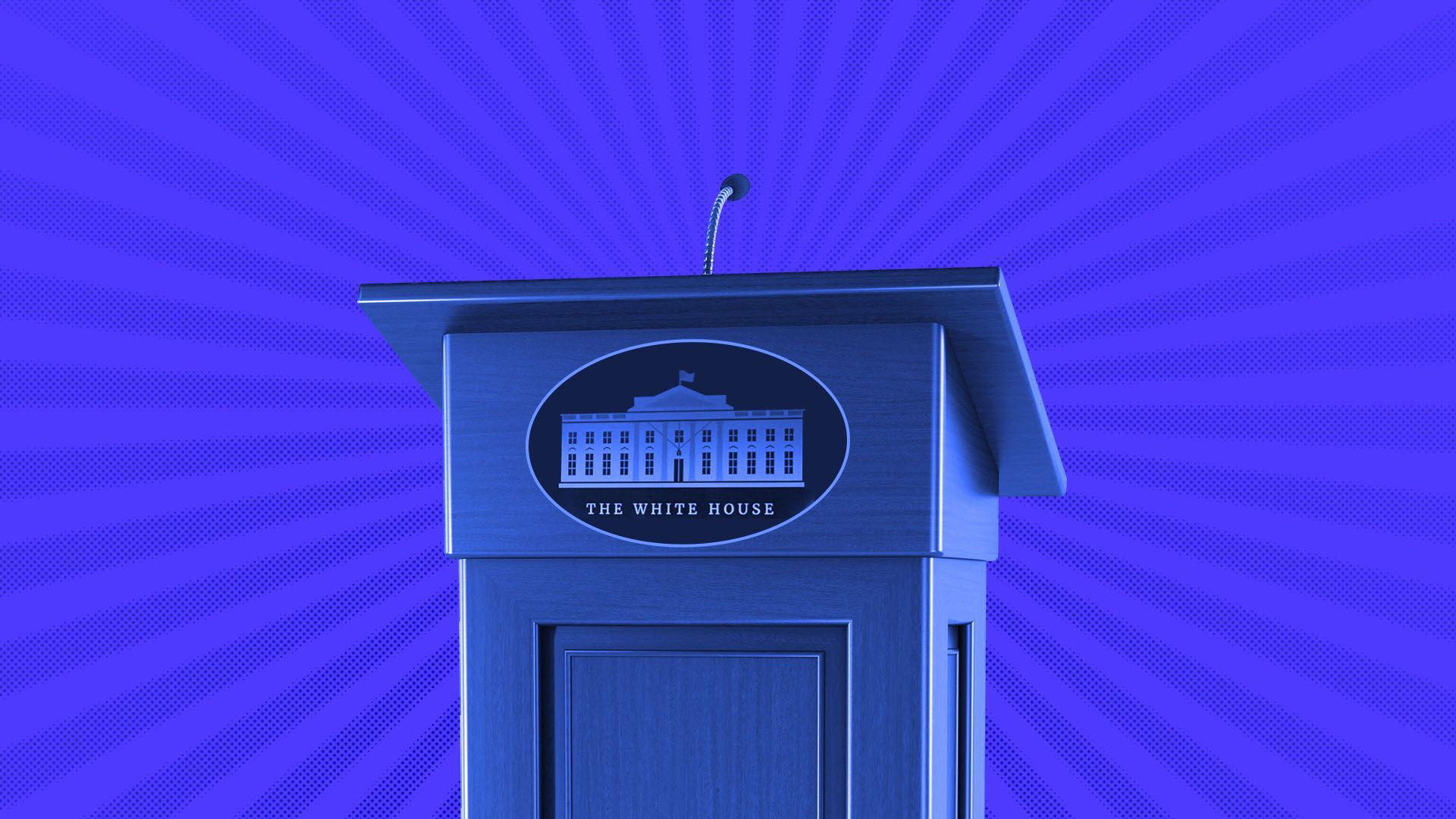 Illustration of a podium with the white house seal on it