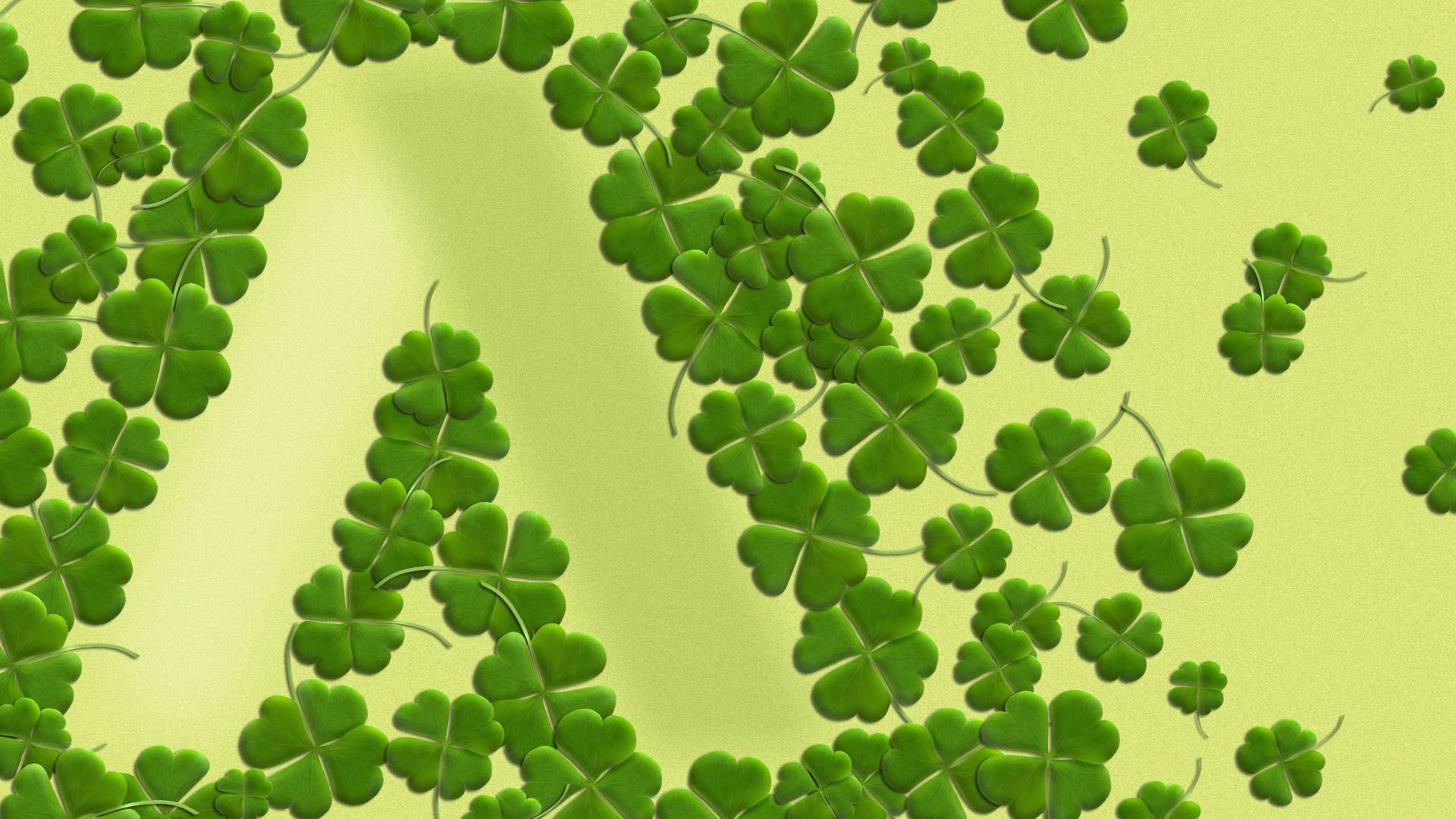 Illustration of four leaf clovers forming the negative shape of the Axios logo