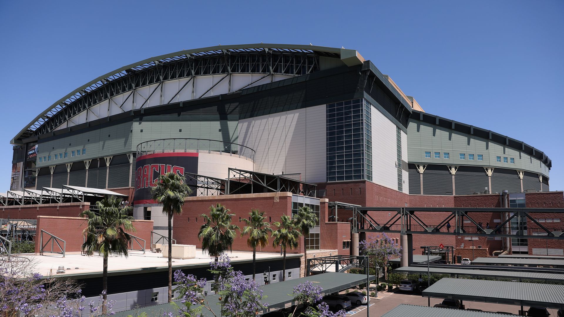 An exterior view of Chase Field. 