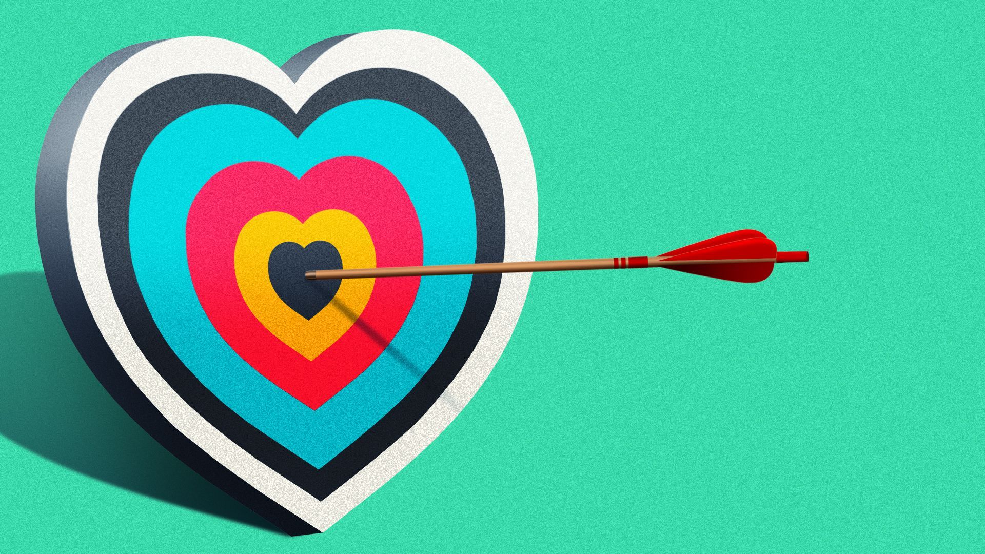Illustration of an arrow in the middle of a heart-shaped target